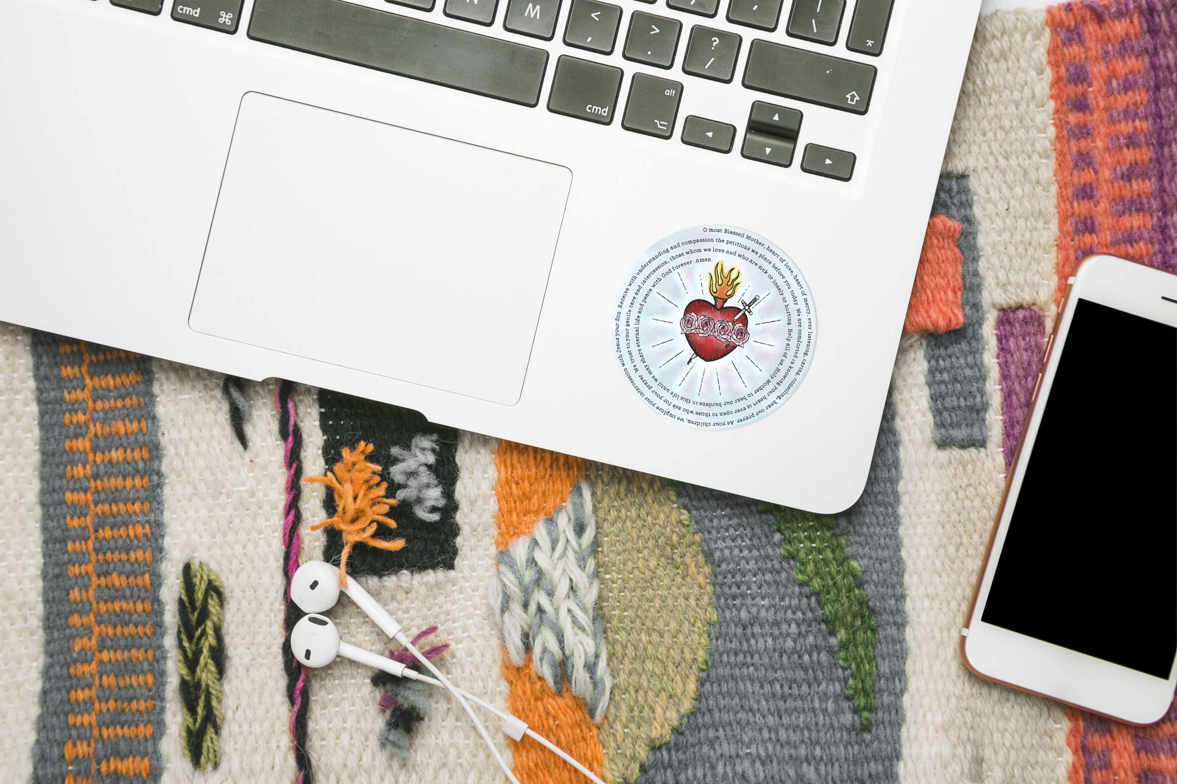 Immaculate Heart of Mary Catholic Vinyl Waterproof Sticker - Firefly Wishes