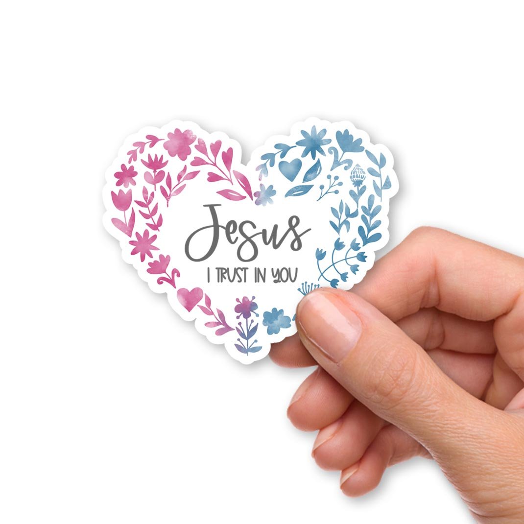 Divine Mercy Catholic Vinyl Waterproof Sticker - Jesus I Trust in You - Firefly Wishes