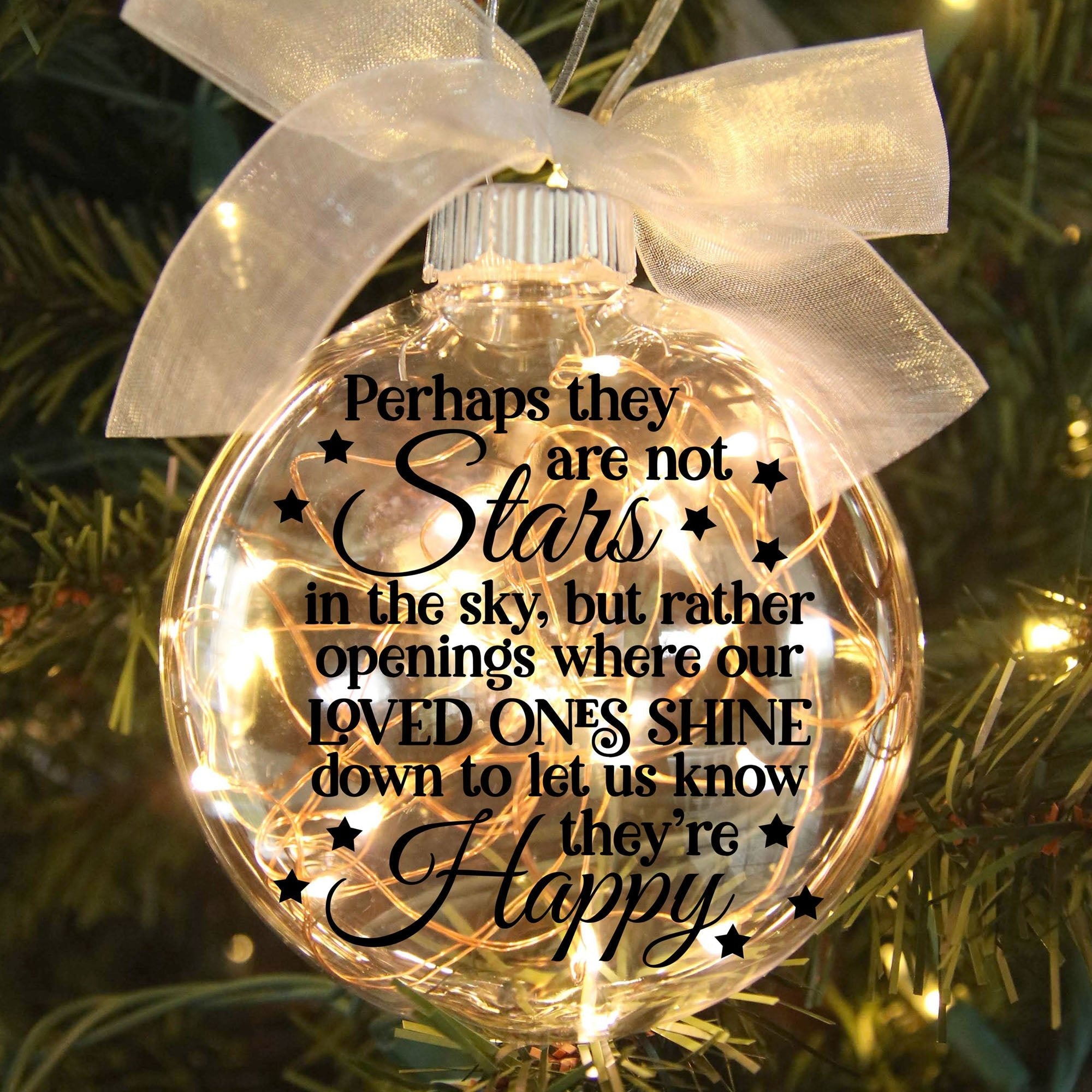 Sympathy Stars in the Sky Lighted Christmas Ornament - Firefly Wishes