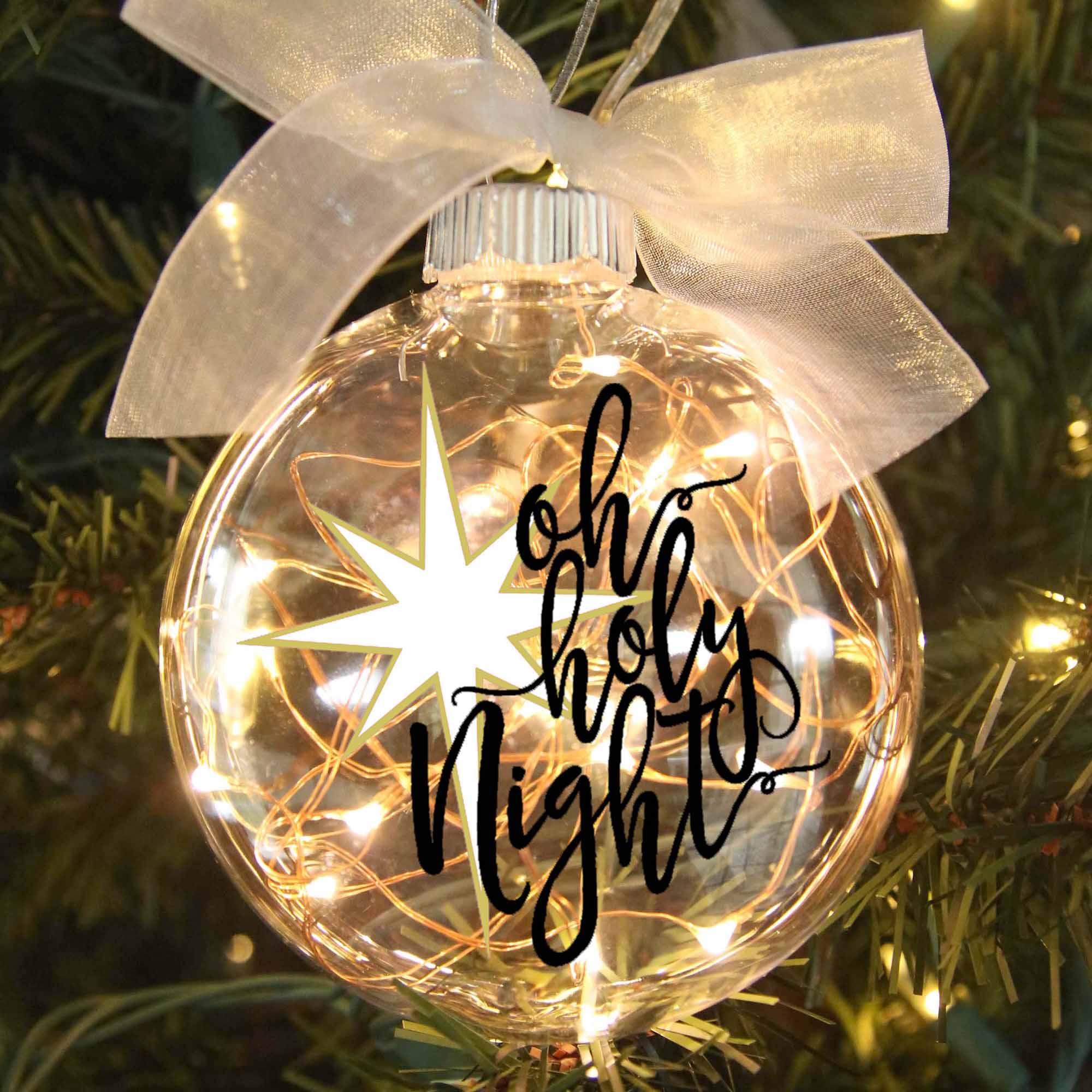 Faith Lutheran Oh Holy Night Lighted Christmas Ornament - Firefly Wishes