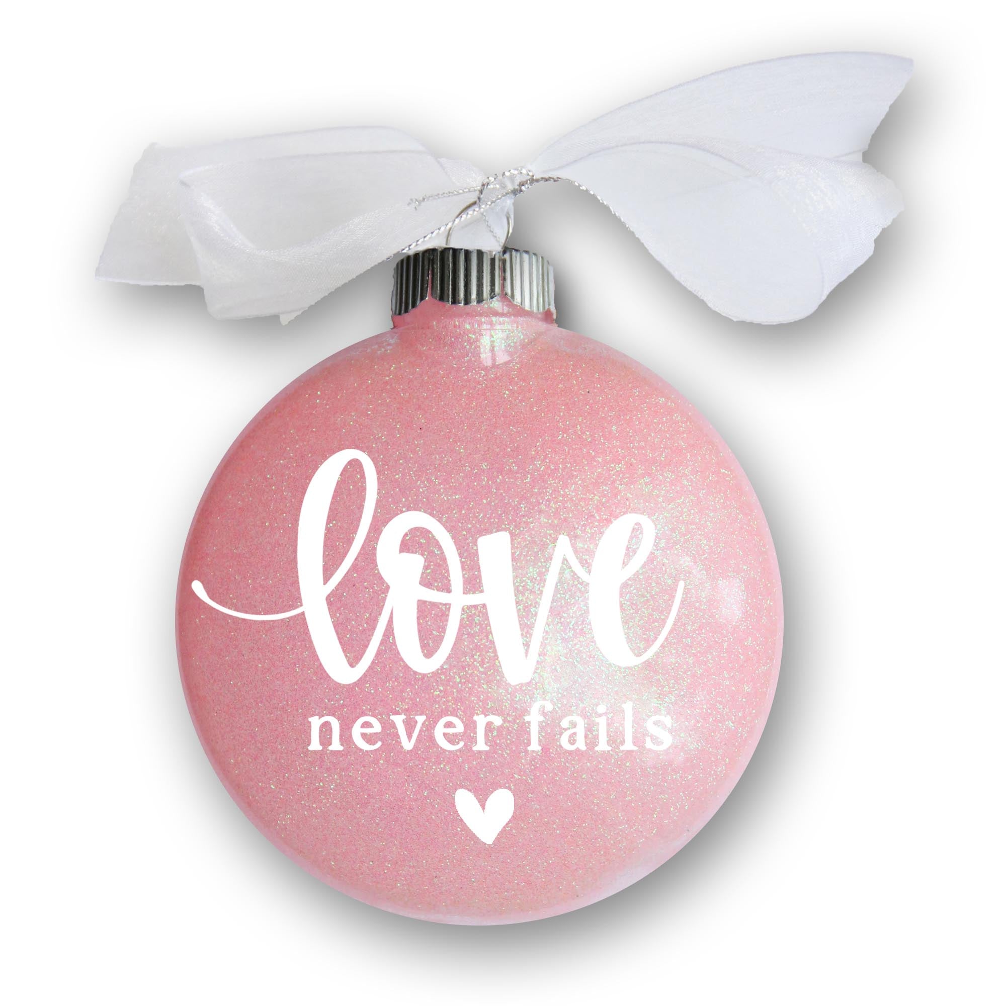 Love Never Fails Glitter Ornament