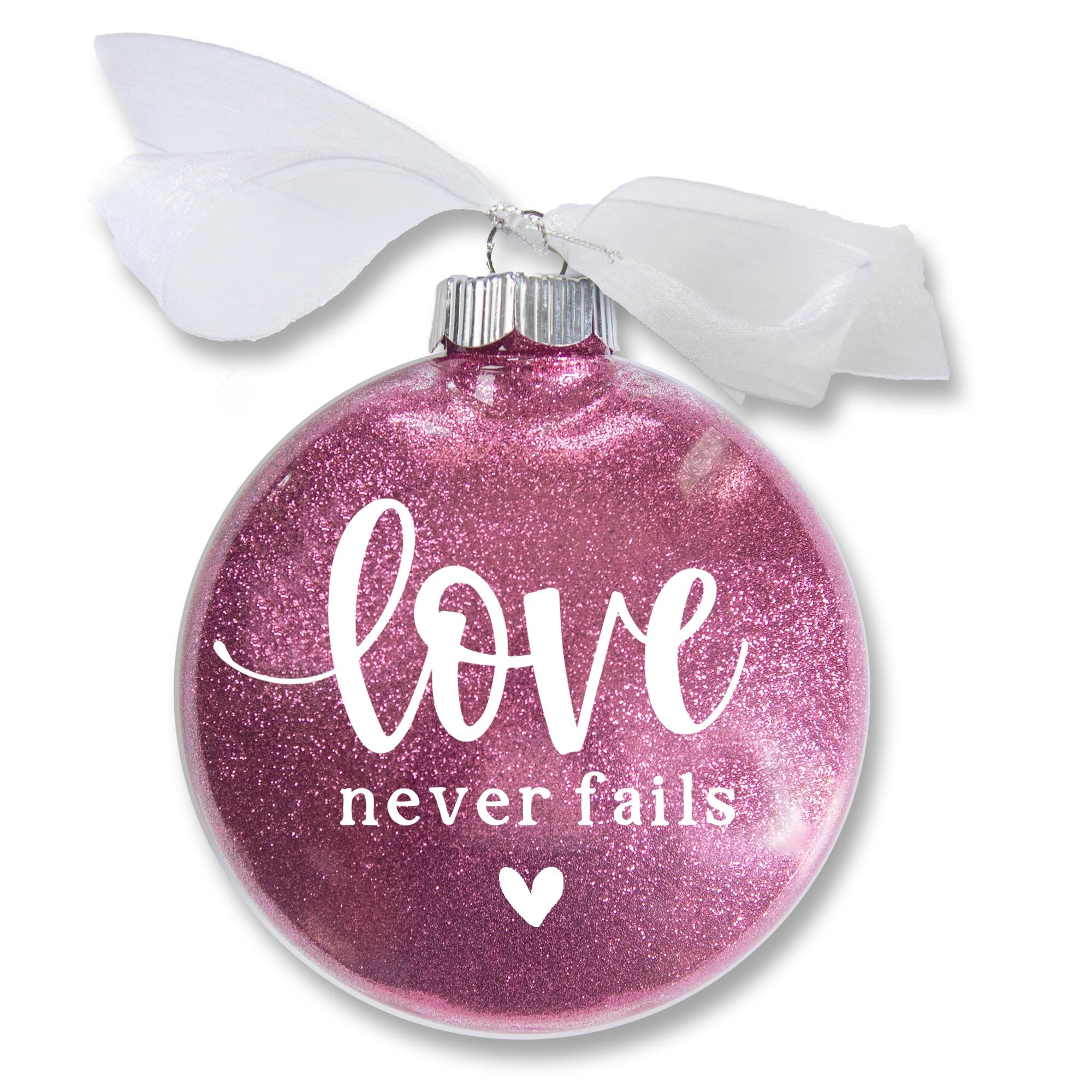 Love Never Fails Glitter Ornament