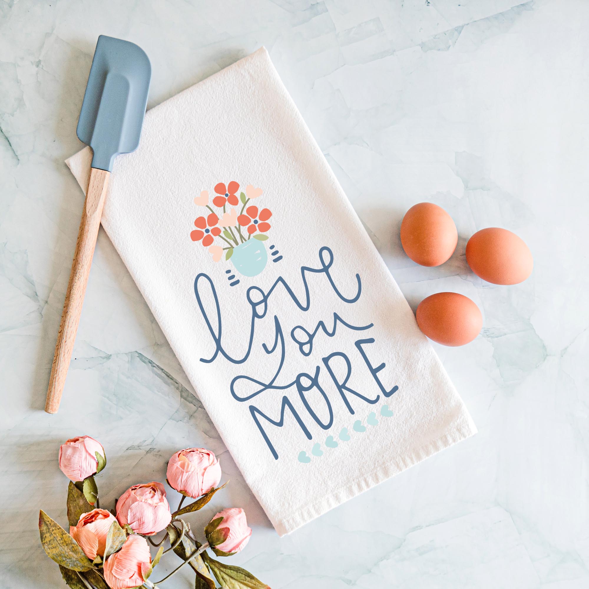 Love You More Kitchen Towel - Mother's Day Gift & Sentimental Decor - Firefly Wishes