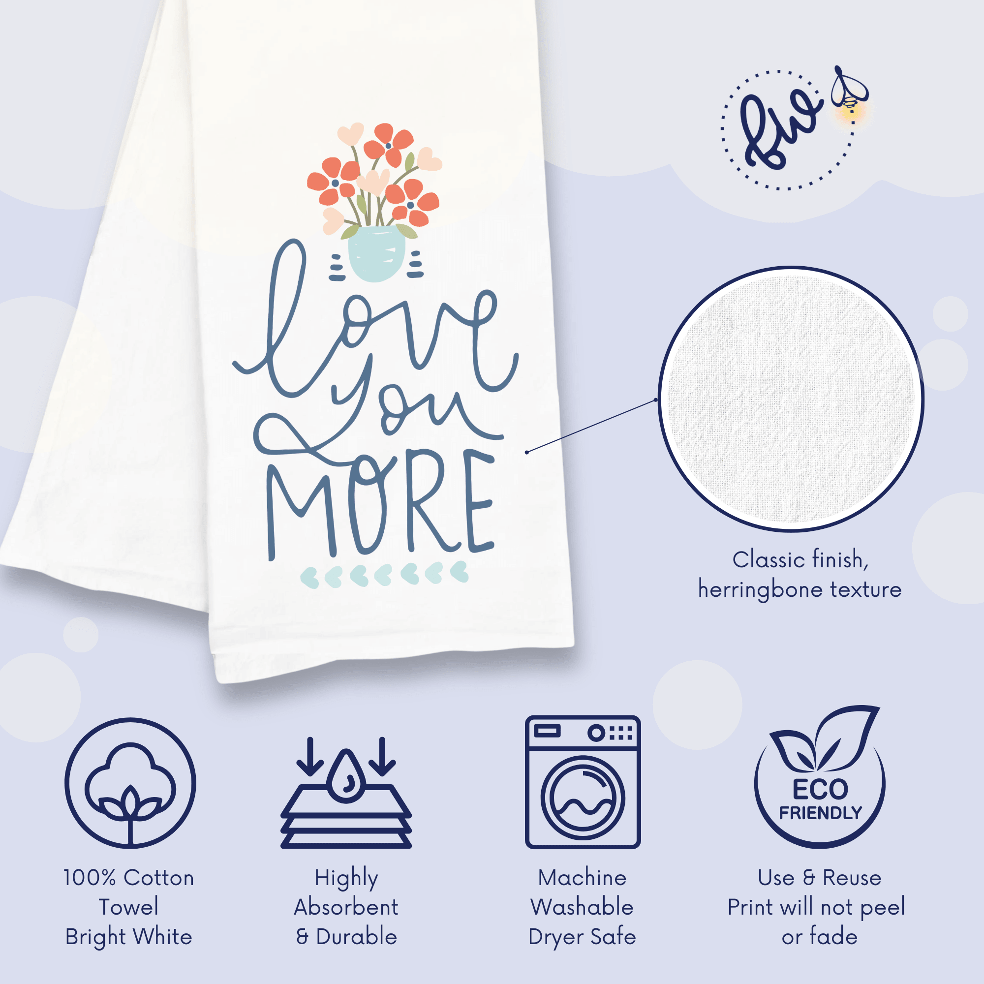 Love You More Kitchen Towel - Mother's Day Gift & Sentimental Decor - Firefly Wishes
