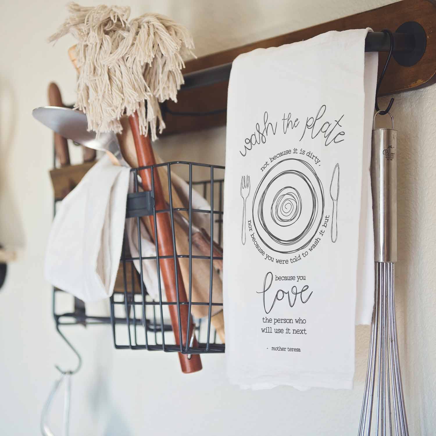 Wash the Plate Kitchen Towel - Firefly Wishes