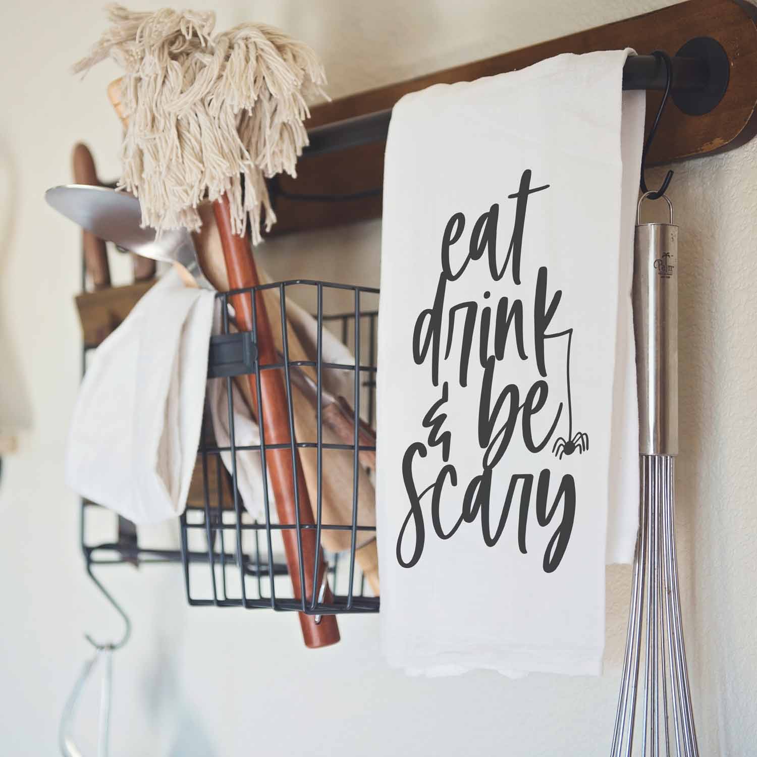 Eat Drink and Be Scary Halloween Kitchen Towel - Firefly Wishes
