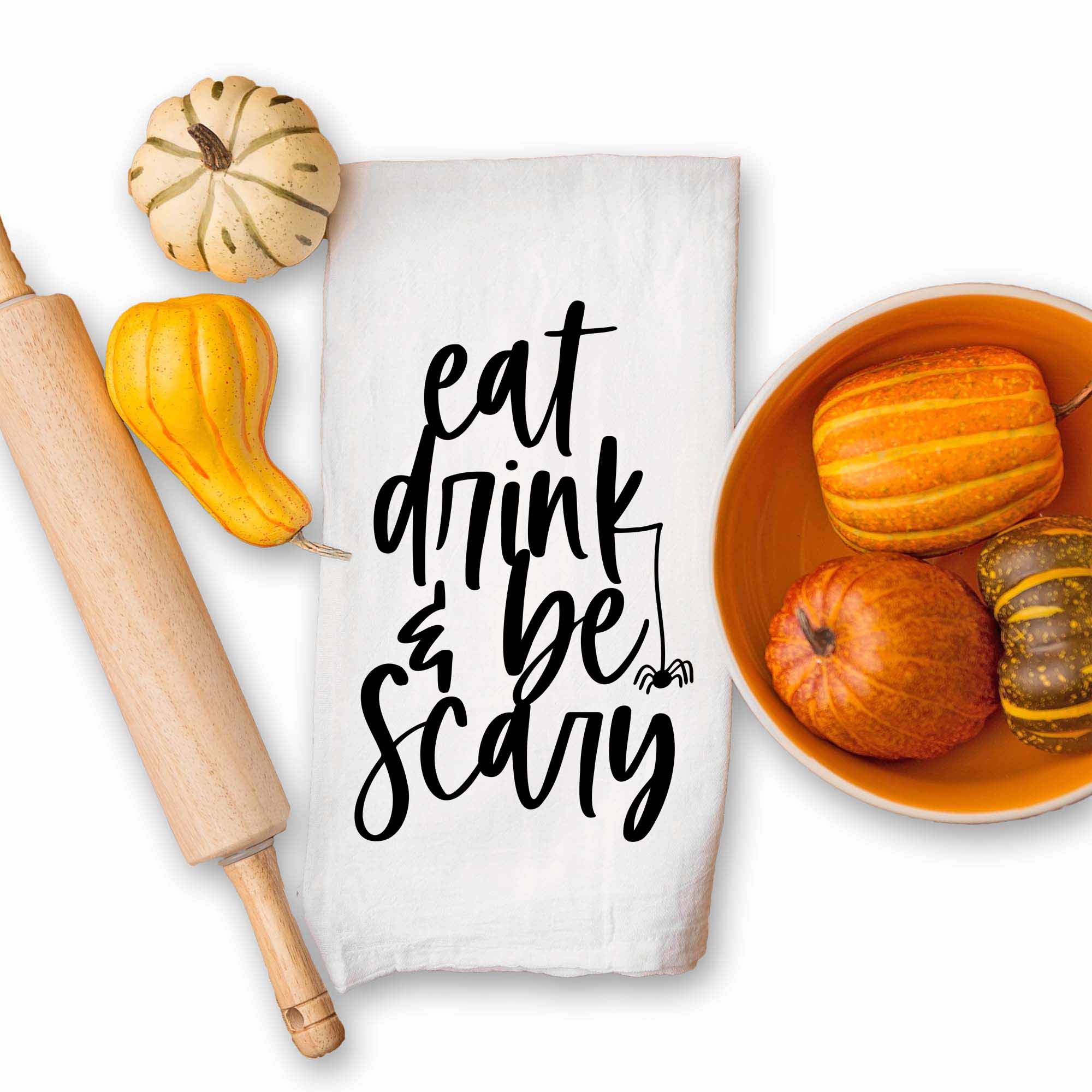 Eat Drink and Be Scary Halloween Kitchen Towel - Firefly Wishes