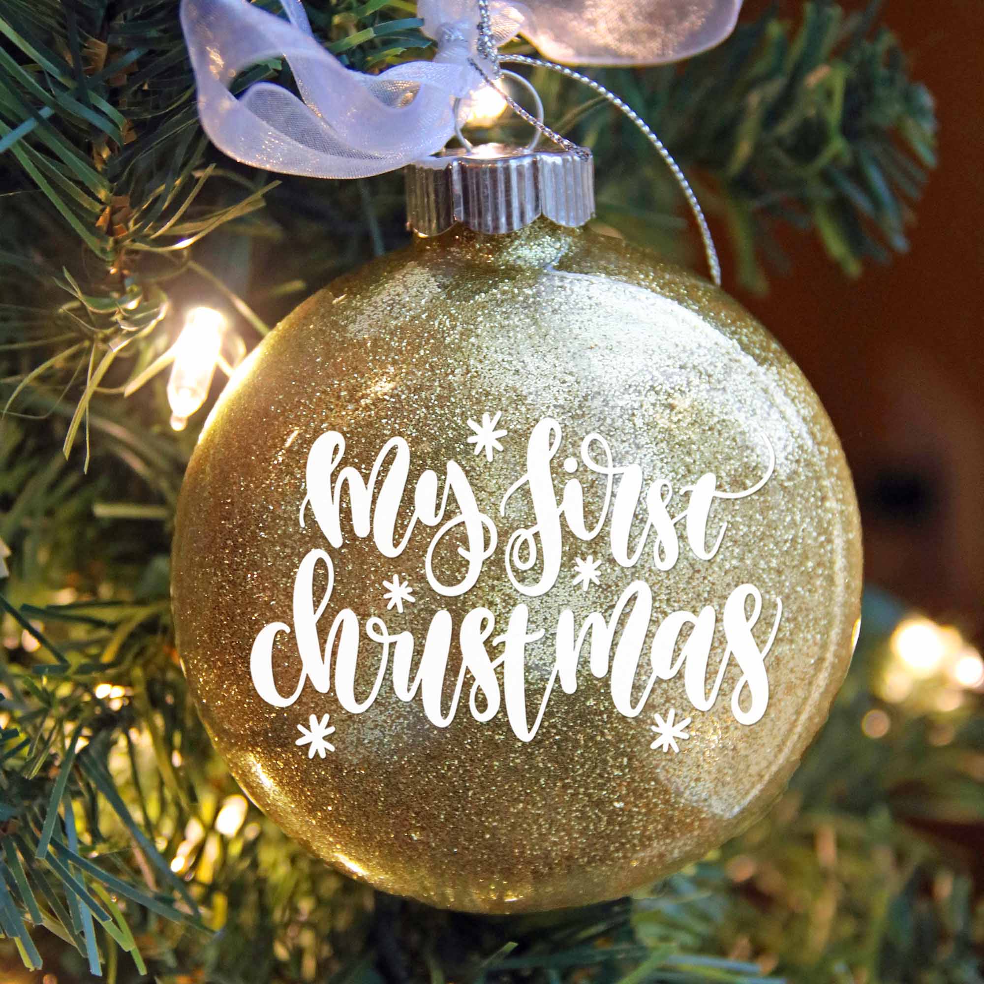 Baby's My First Christmas Glitter Ornament - Firefly Wishes