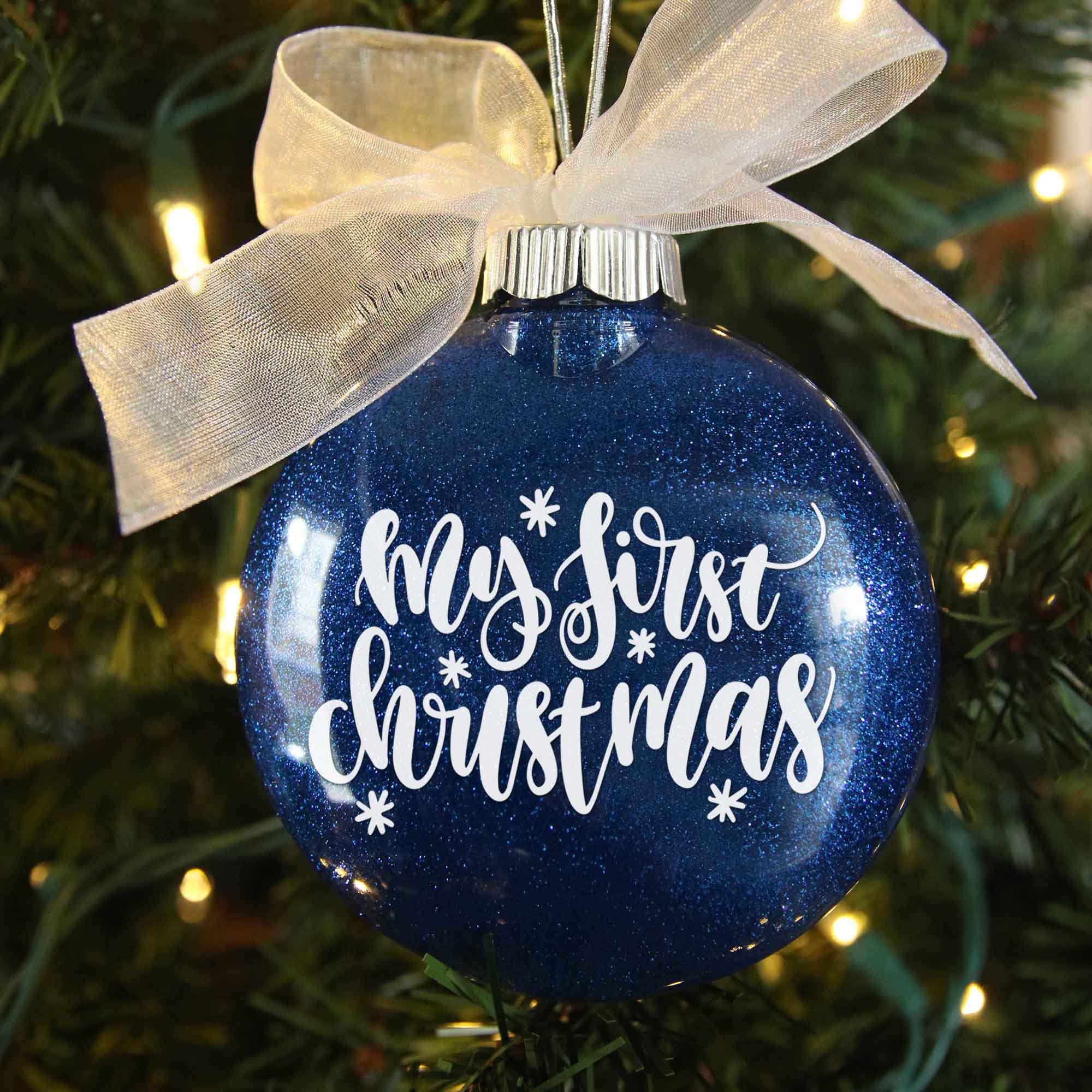 Baby's My First Christmas Glitter Ornament - Firefly Wishes