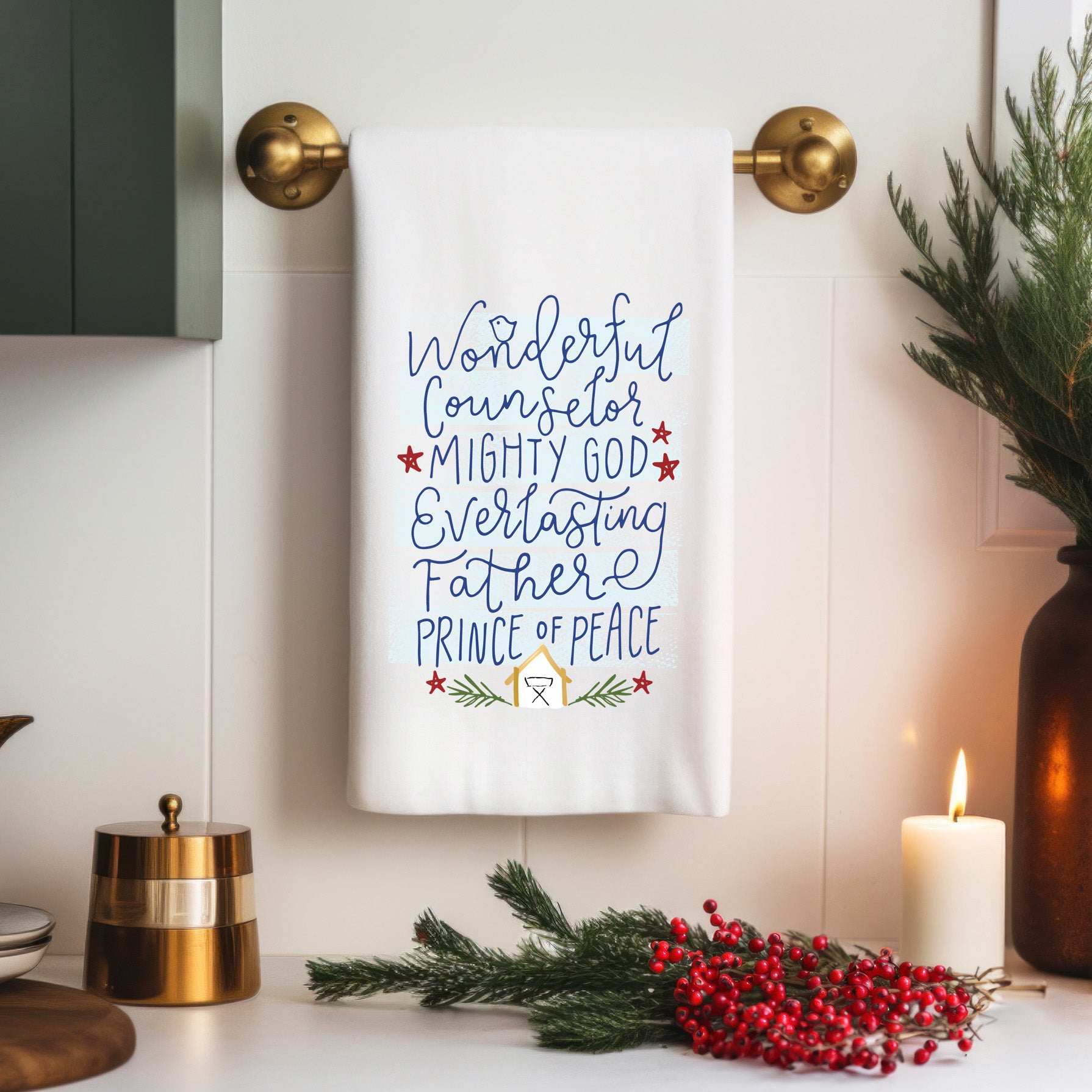 Christian Christmas Kitchen Towel – Isaiah 9:6 Prince of Peace