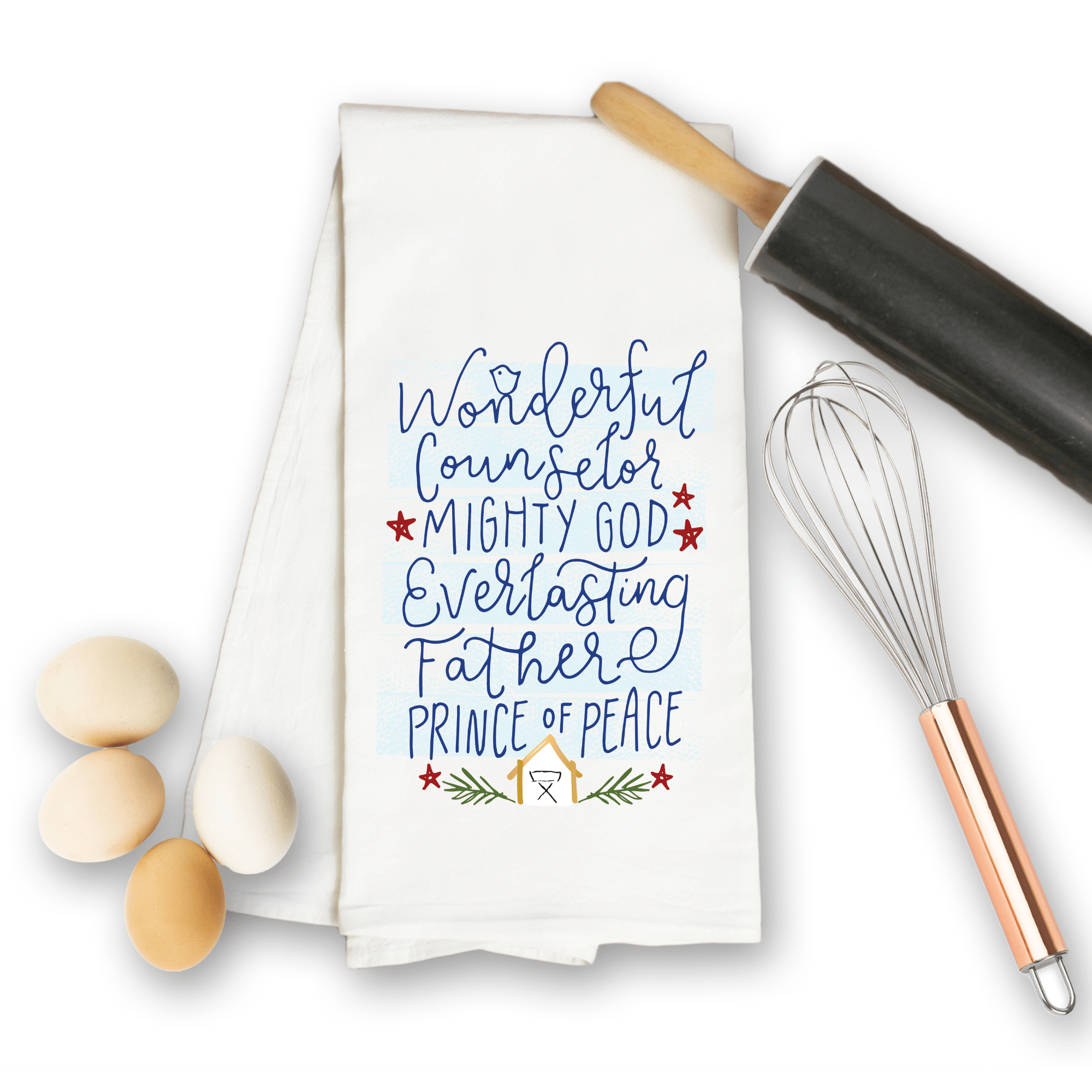 Christian Christmas Kitchen Towel – Isaiah 9:6 Prince of Peace - Firefly Wishes