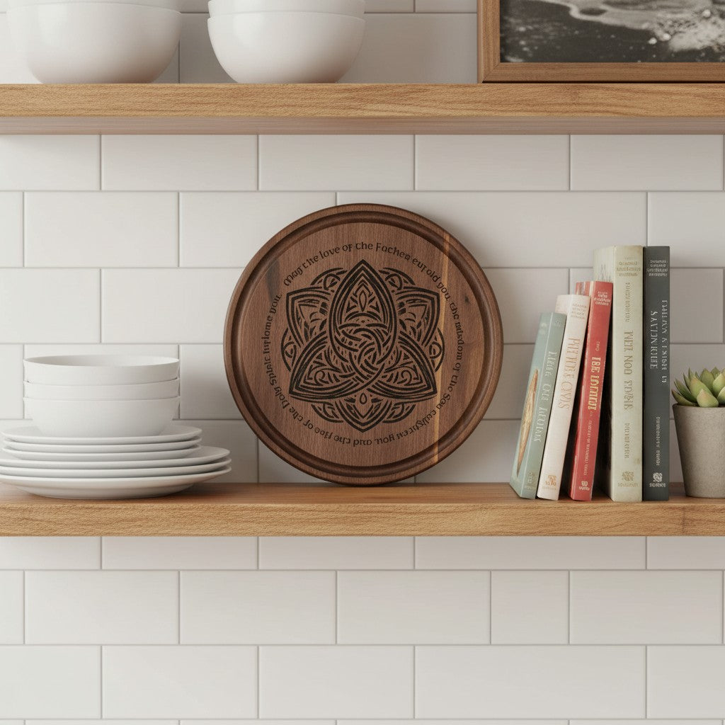 Celtic Trinity Knot Cutting Board — Irish Blessing