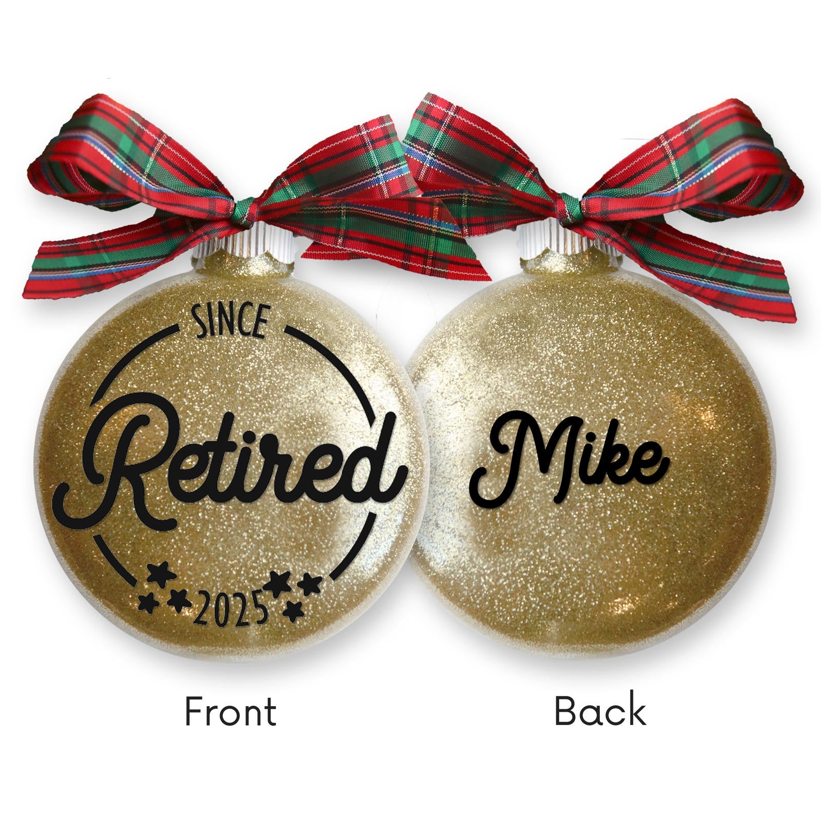 Retirement Glitter Christmas Ornament