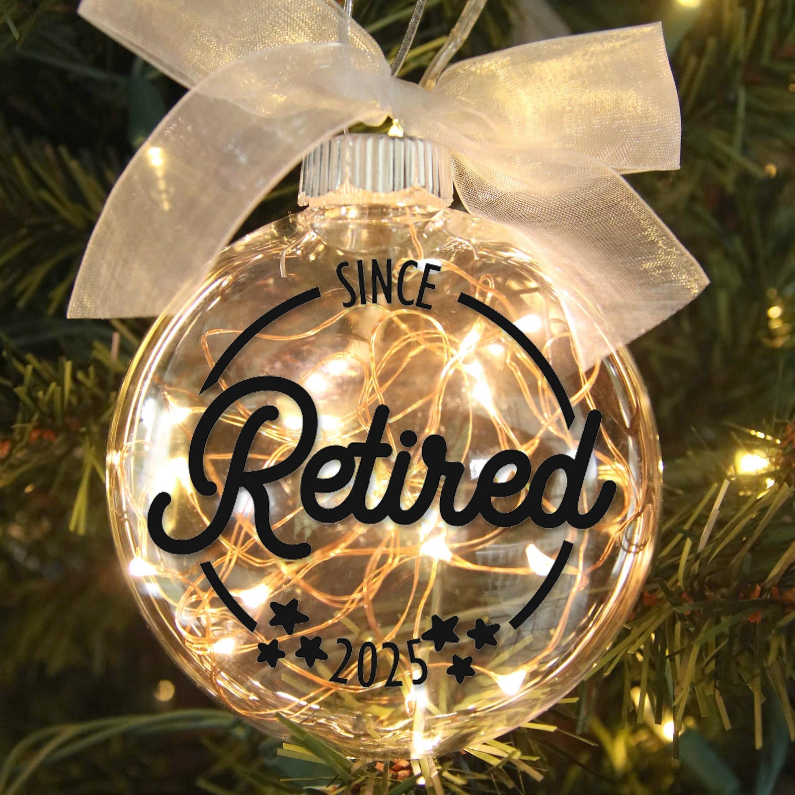 Retirement Lighted Christmas Ornament