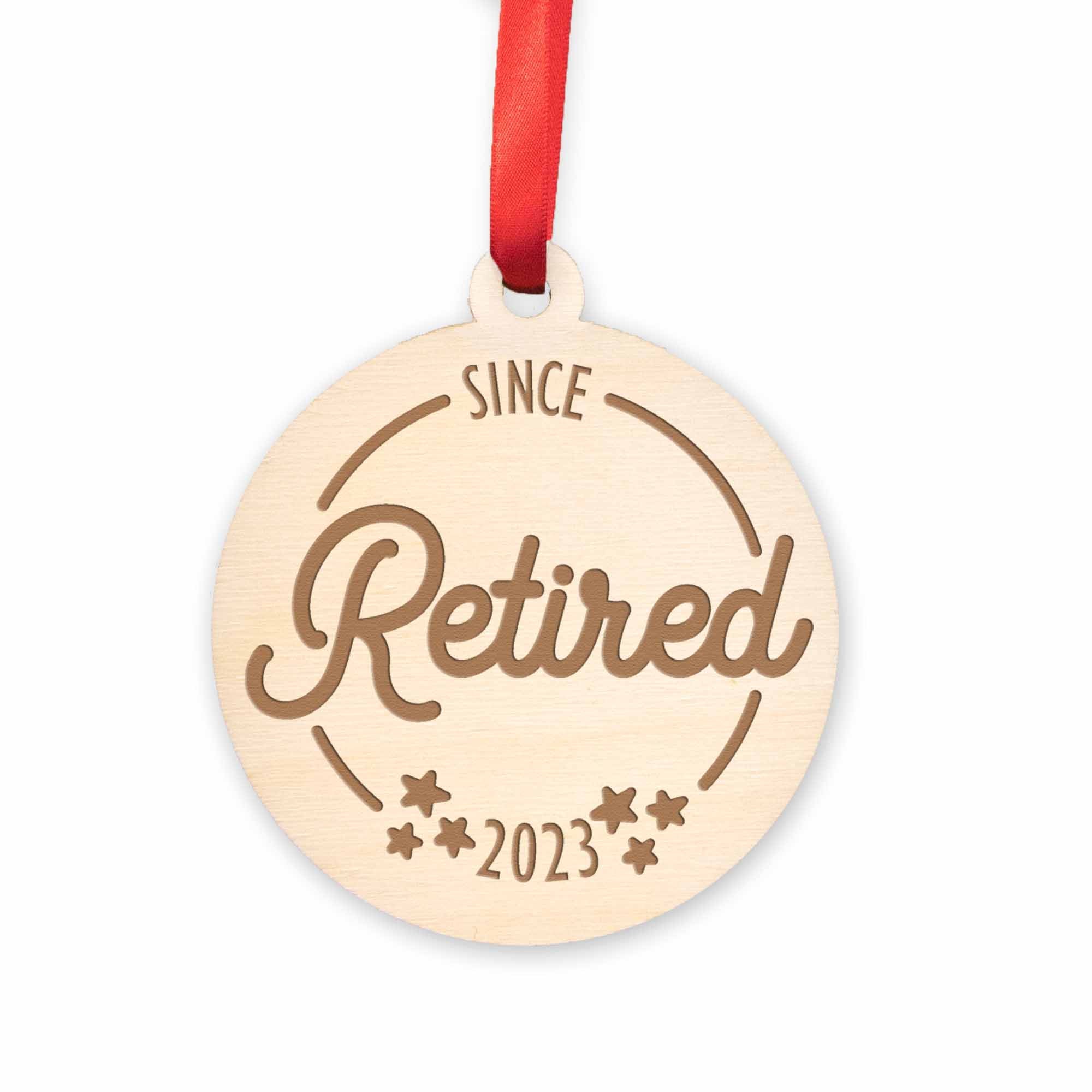 Retirement Christmas Wood Ornament
