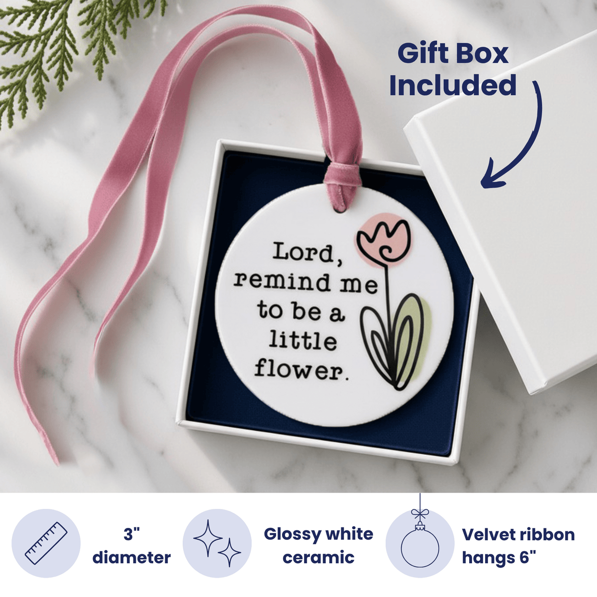 St. Thérèse of Lisieux Ceramic Ornament — The Little Flower - Firefly Wishes