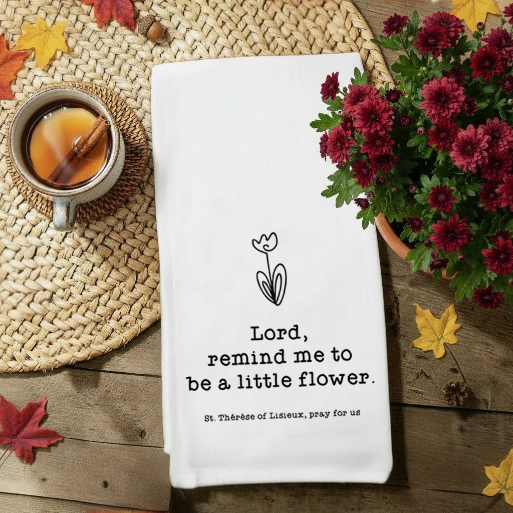 Little Flower Kitchen Towel — St. Thérèse of Lisieux