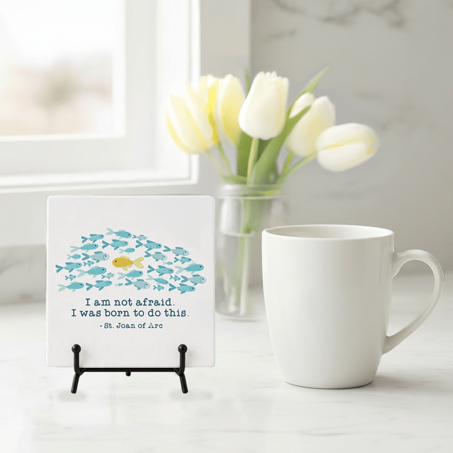 St. Joan of Arc Stone Coaster — I Was Born To Do This - Firefly Wishes