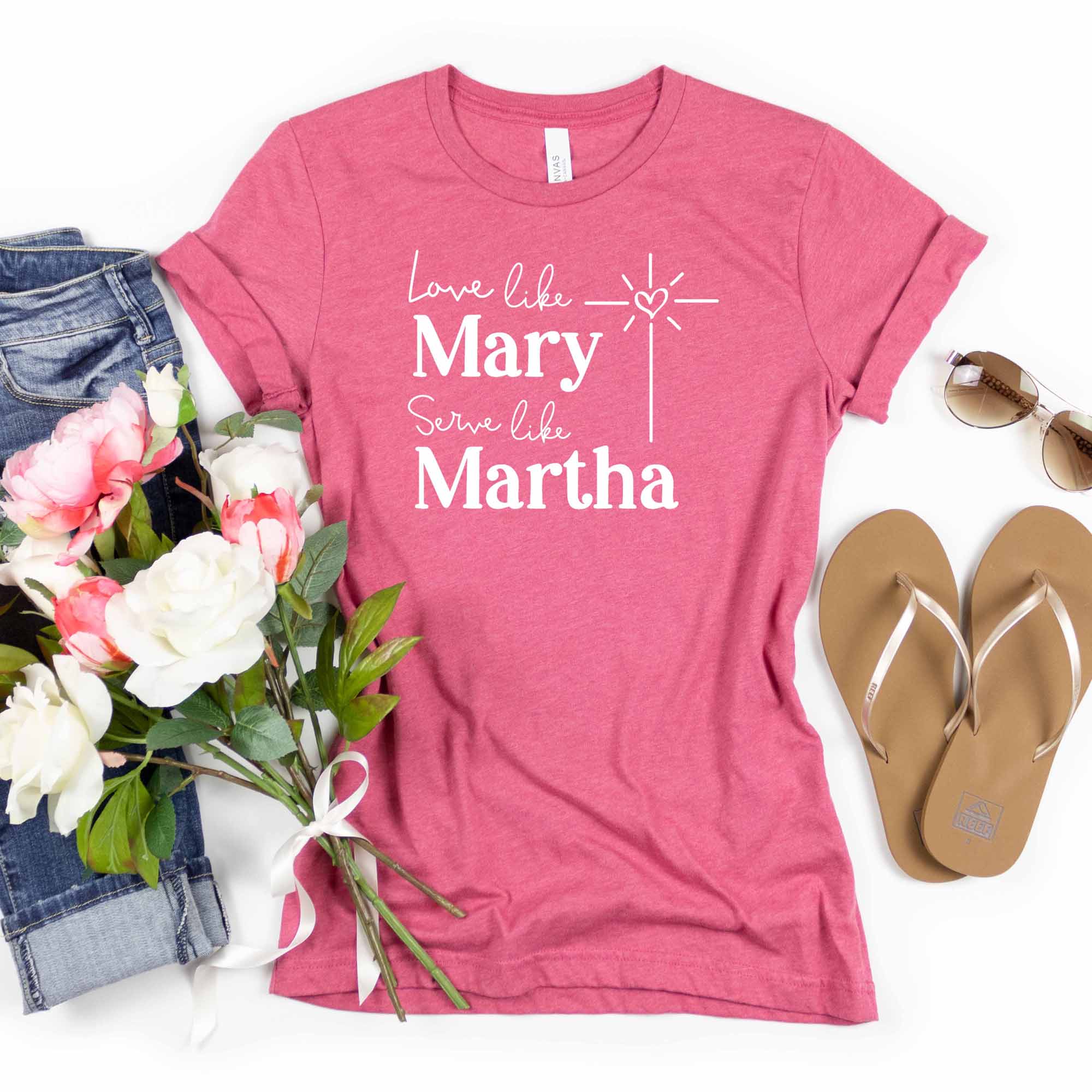 Love Like Mary, Serve Like Martha T-Shirt - Firefly Wishes