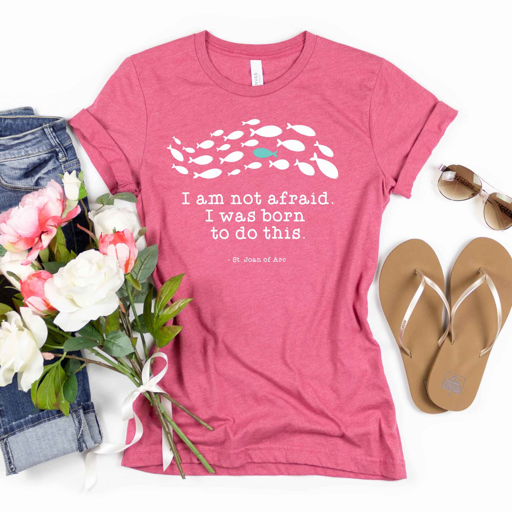 St. Joan of Arc Catholic Saint T-Shirt - I am not afraid. I was born for this. - Firefly Wishes