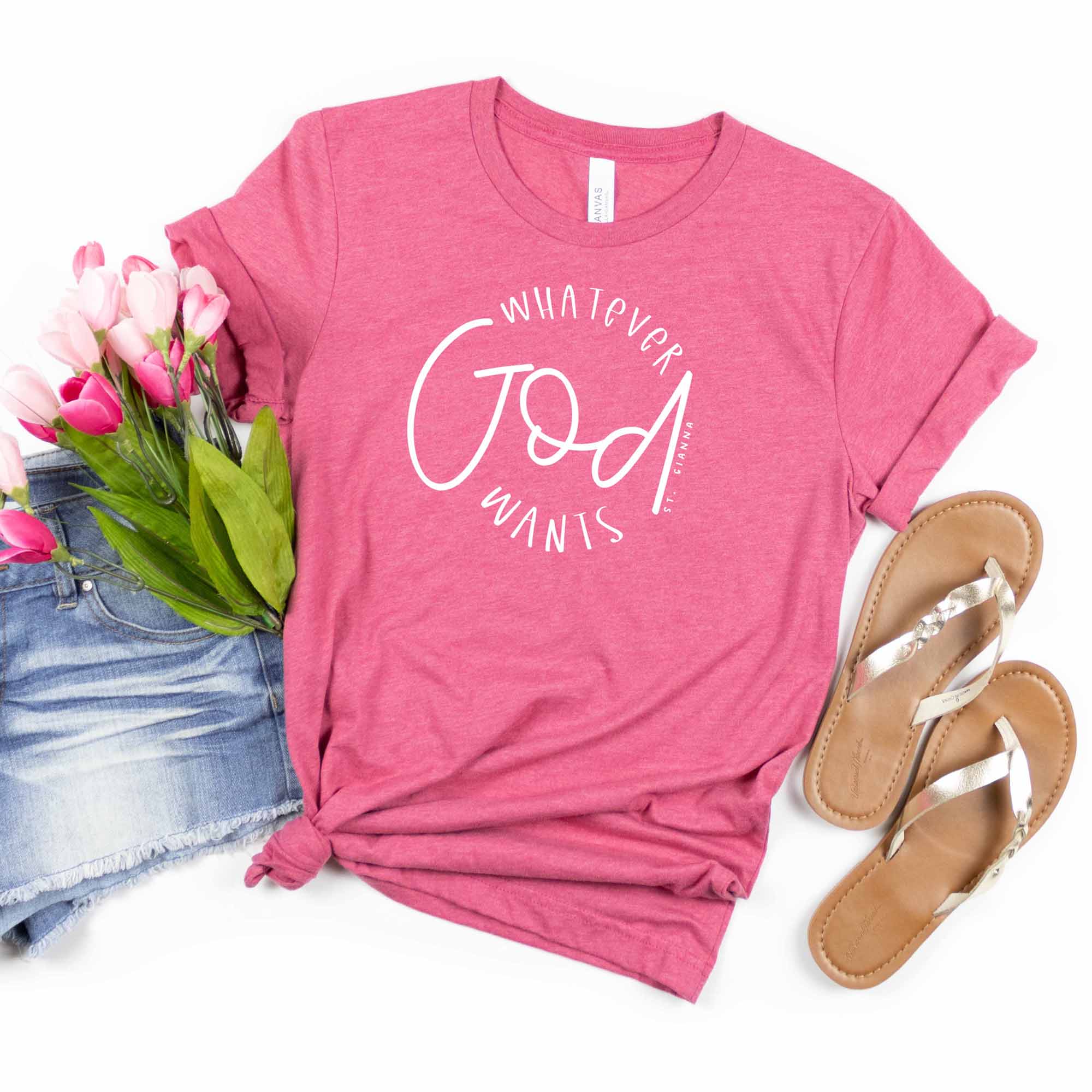 St Gianna Catholic Saint T-Shirt - Whatever God Wants - Firefly Wishes