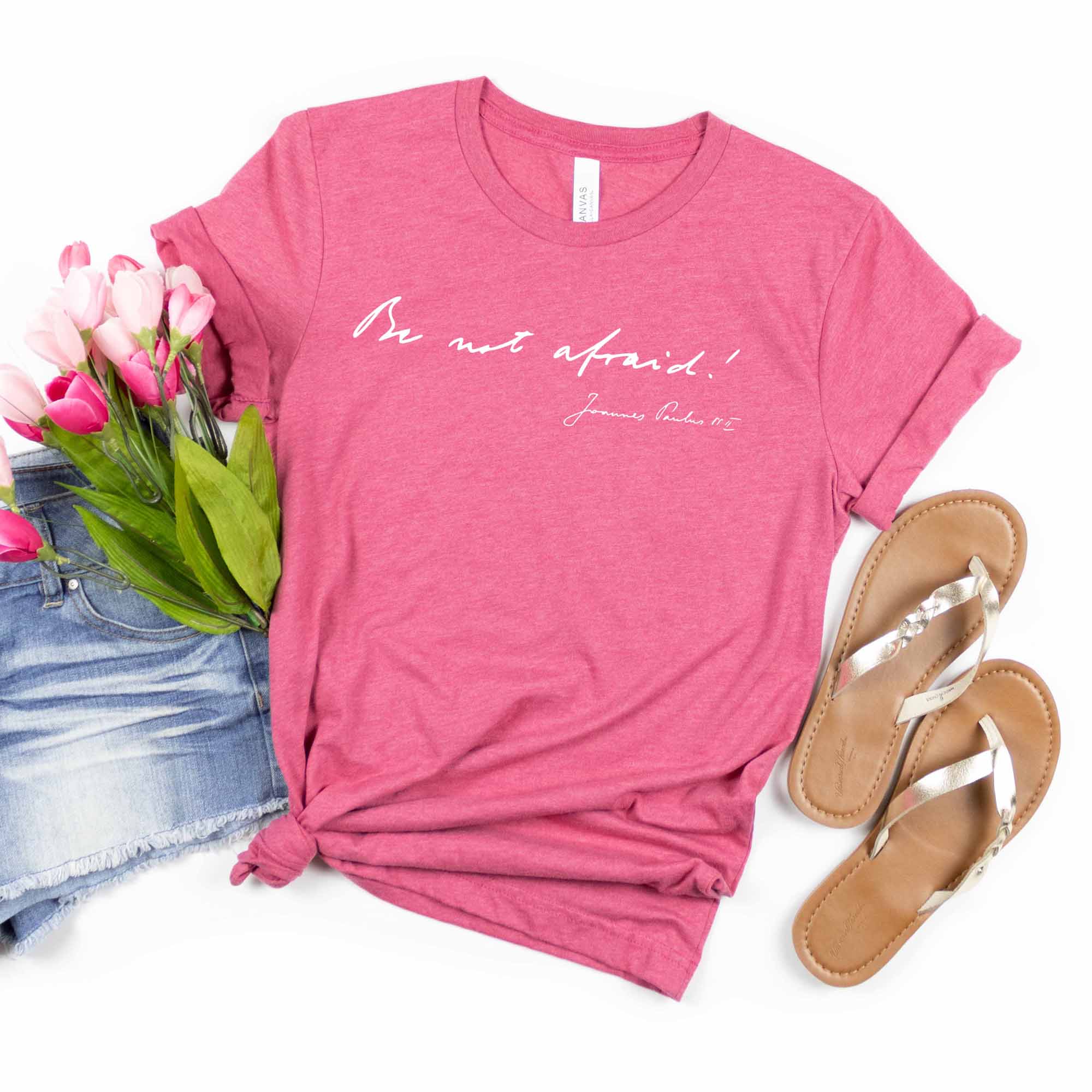 Be Not Afraid Catholic T-Shirt - St. Pope John Paul II - Firefly Wishes