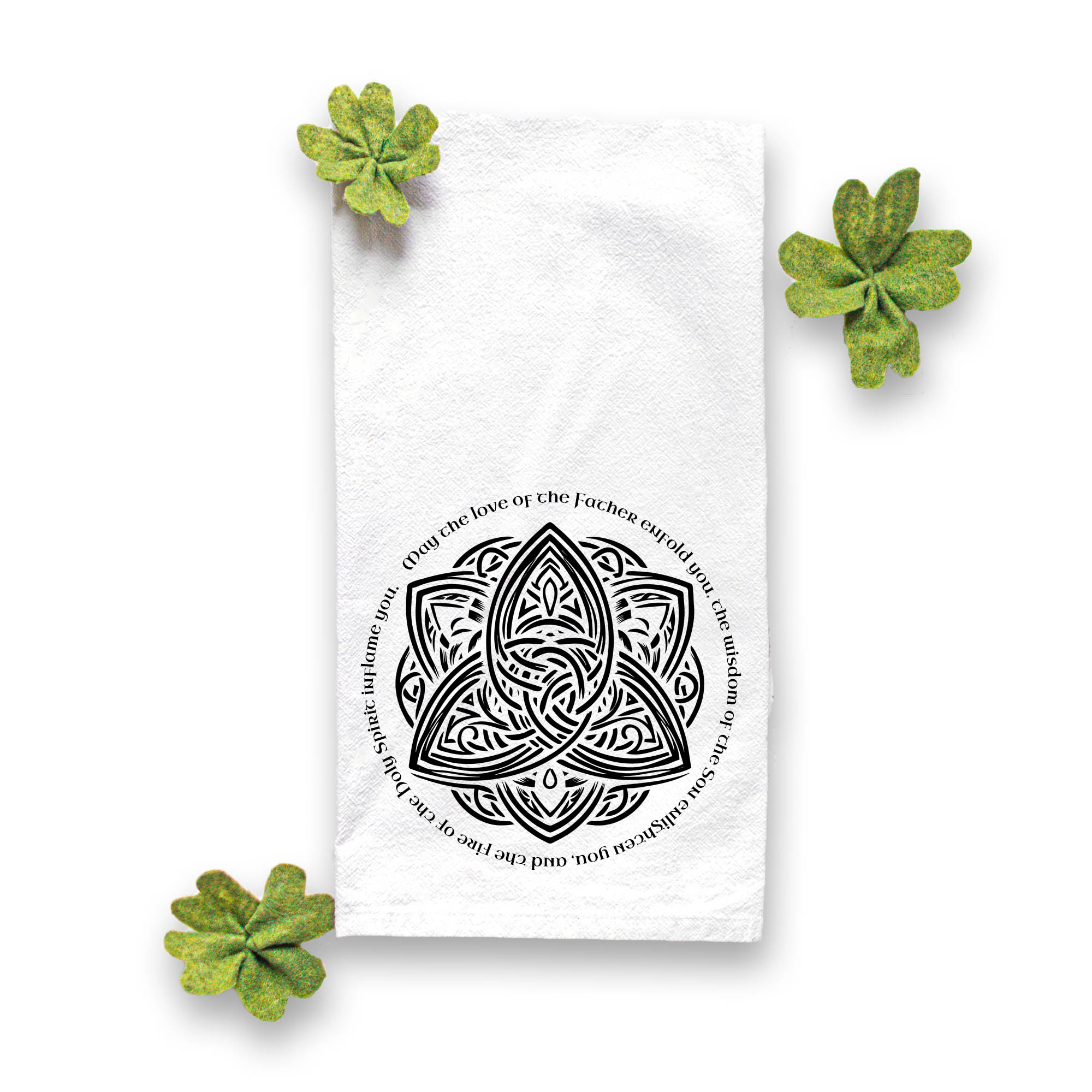 Trinity Knot Celtic Kitchen Towel, Irish Blessing Tea Towel
