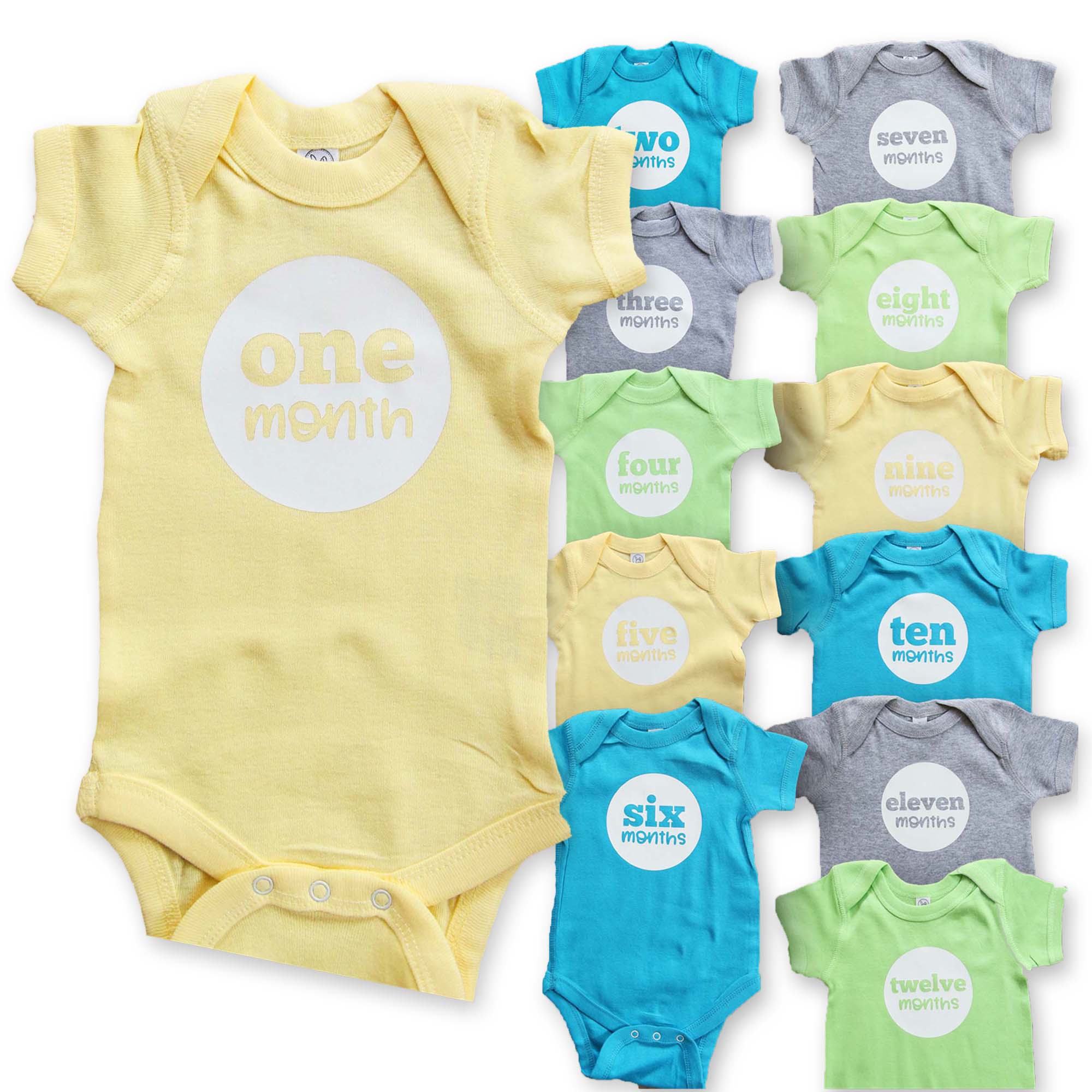 Baby Gender Neutral Monthly Photo Bodysuit Set - Firefly Wishes