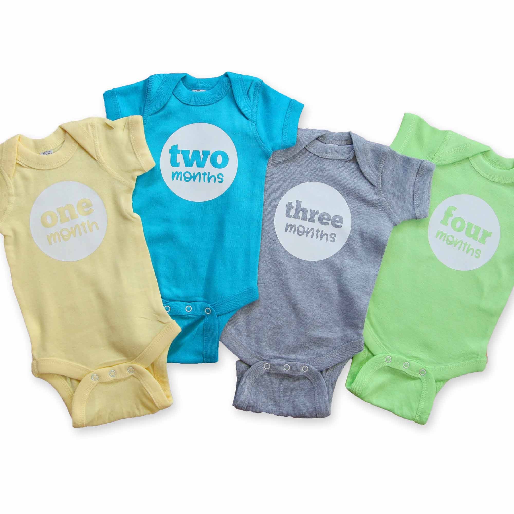 Baby Gender Neutral Monthly Photo Bodysuit Set
