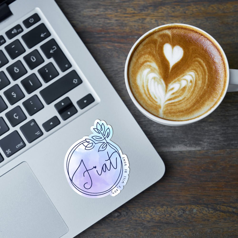 Fiat Catholic Sticker – Marian “Yes” & Faith Inspiration - Firefly Wishes