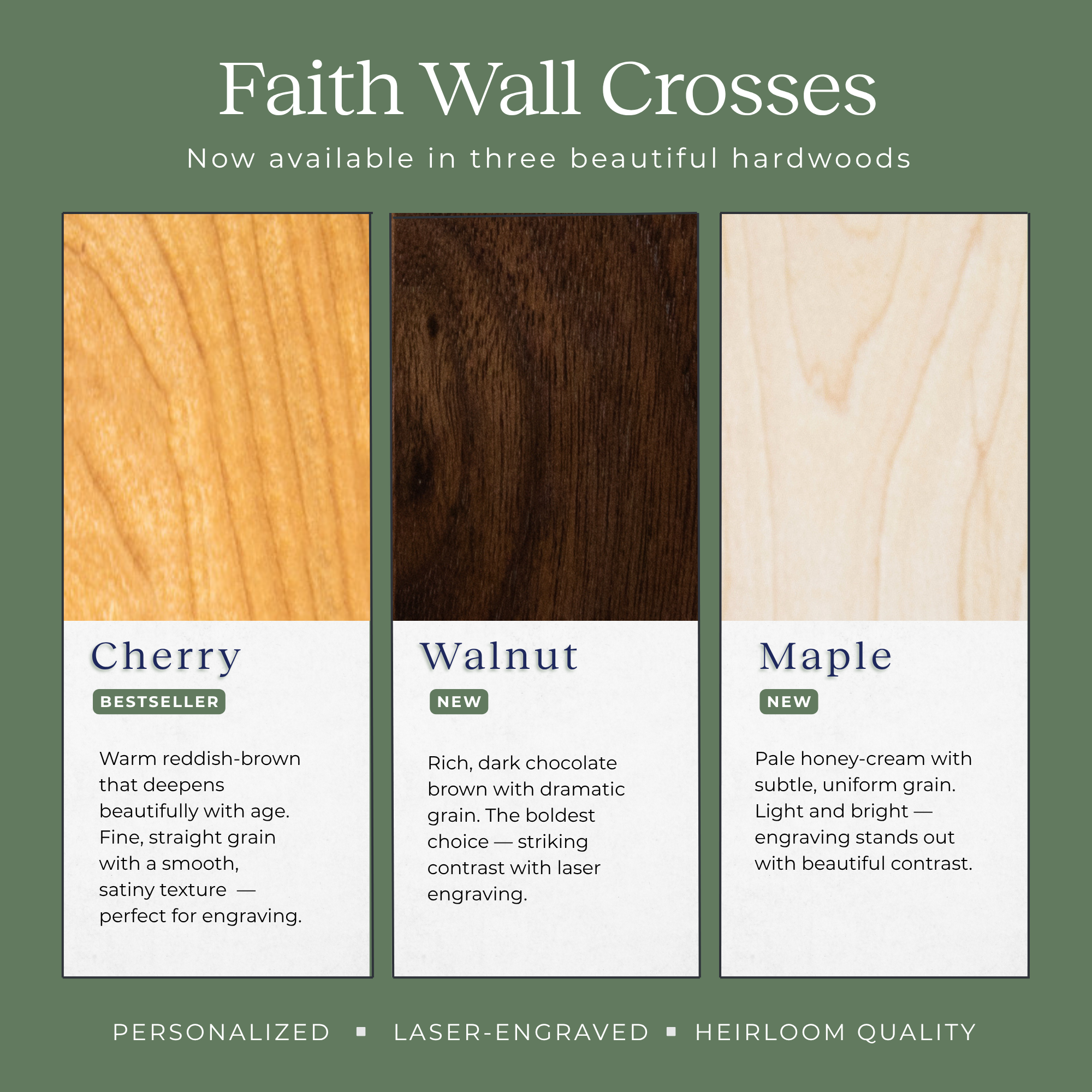 God Bless You Wood Wall Cross — Engraved Scripture Gift