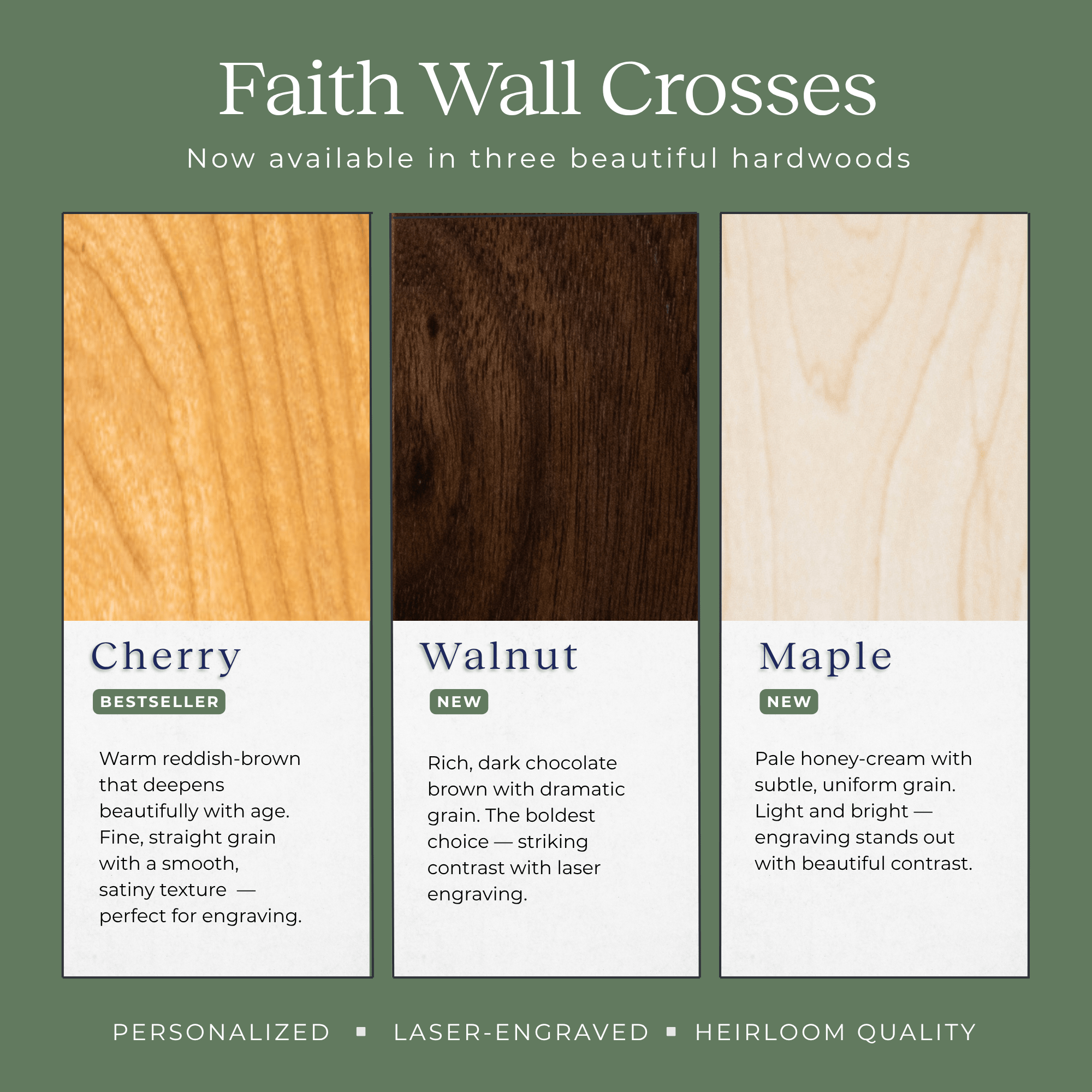 God Bless You Wood Wall Cross — Engraved Scripture Gift - Firefly Wishes