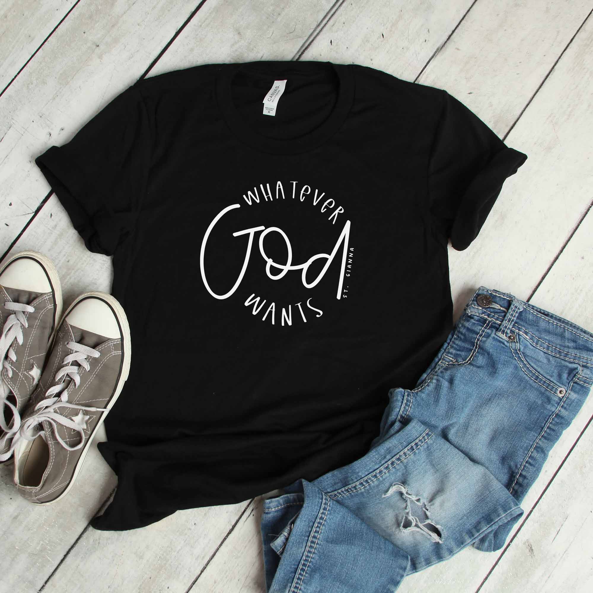 St Gianna Catholic Saint T-Shirt - Whatever God Wants - Firefly Wishes