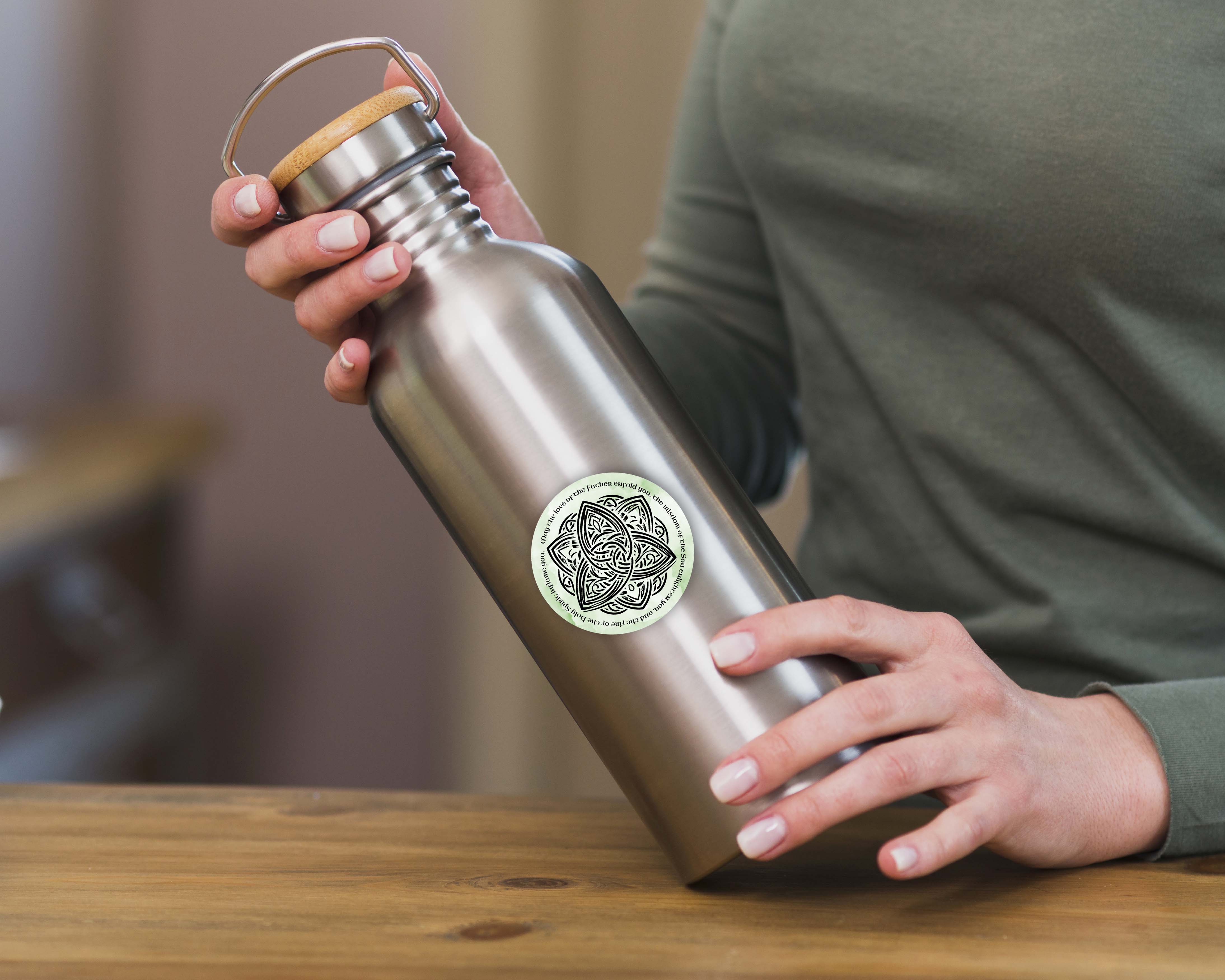 Celtic Knot Waterproof Vinyl Sticker -  Irish Faith & Trinity Symbol