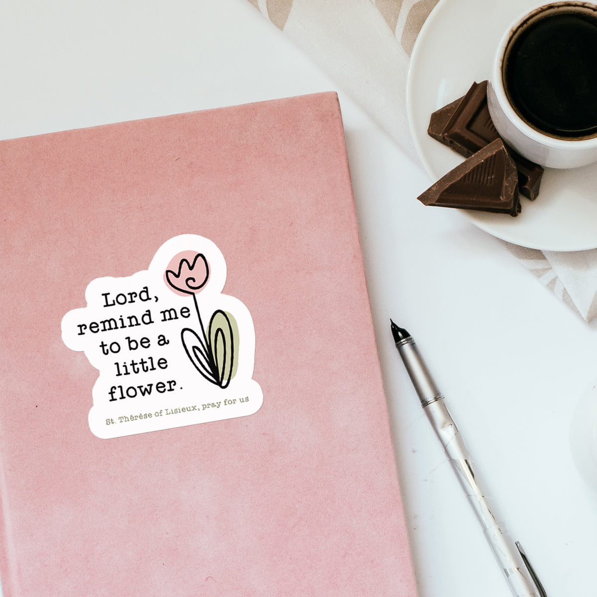 St. Thérèse of Lisieux Catholic Vinyl Waterproof Sticker