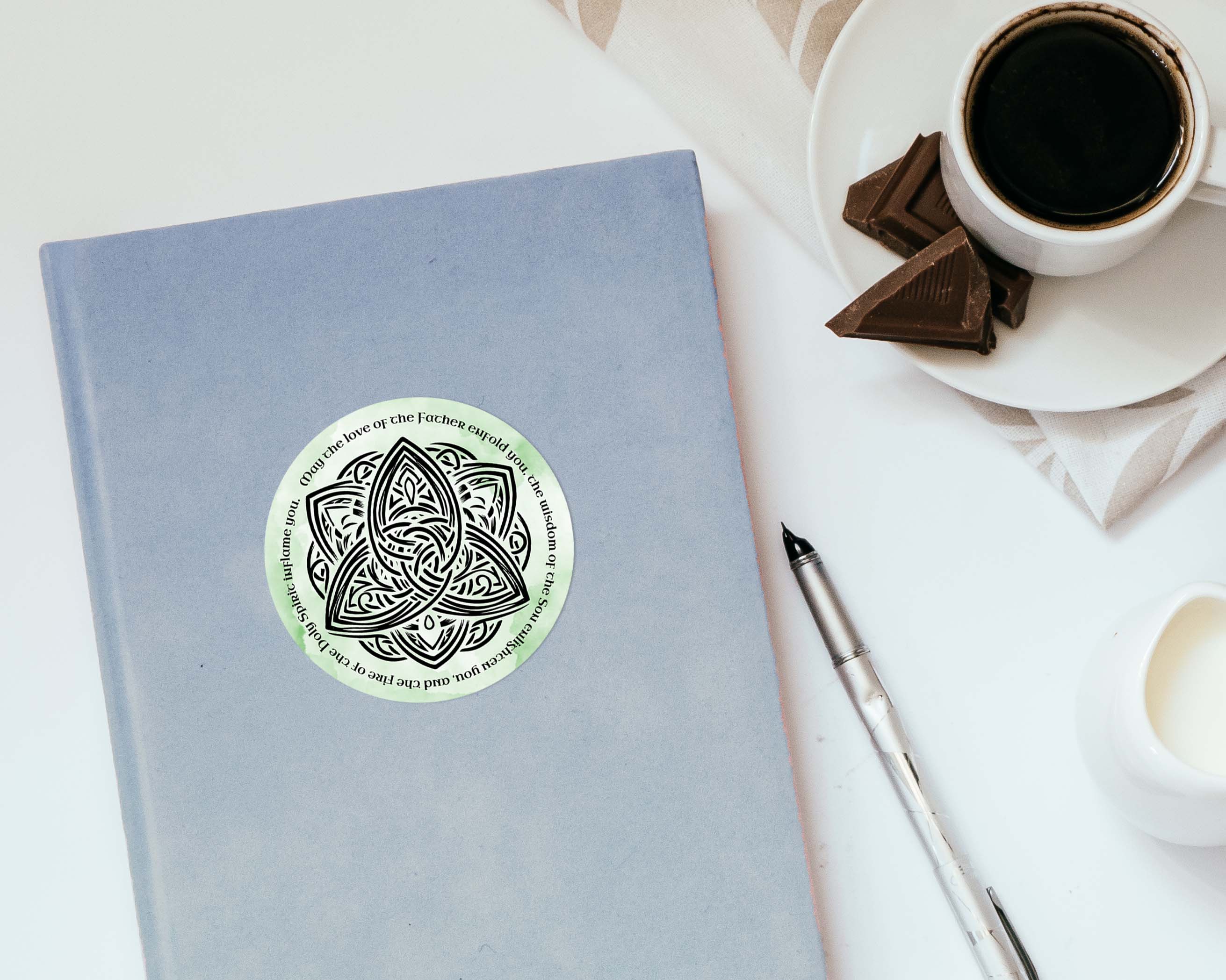 Celtic Knot Waterproof Vinyl Sticker -  Irish Faith & Trinity Symbol