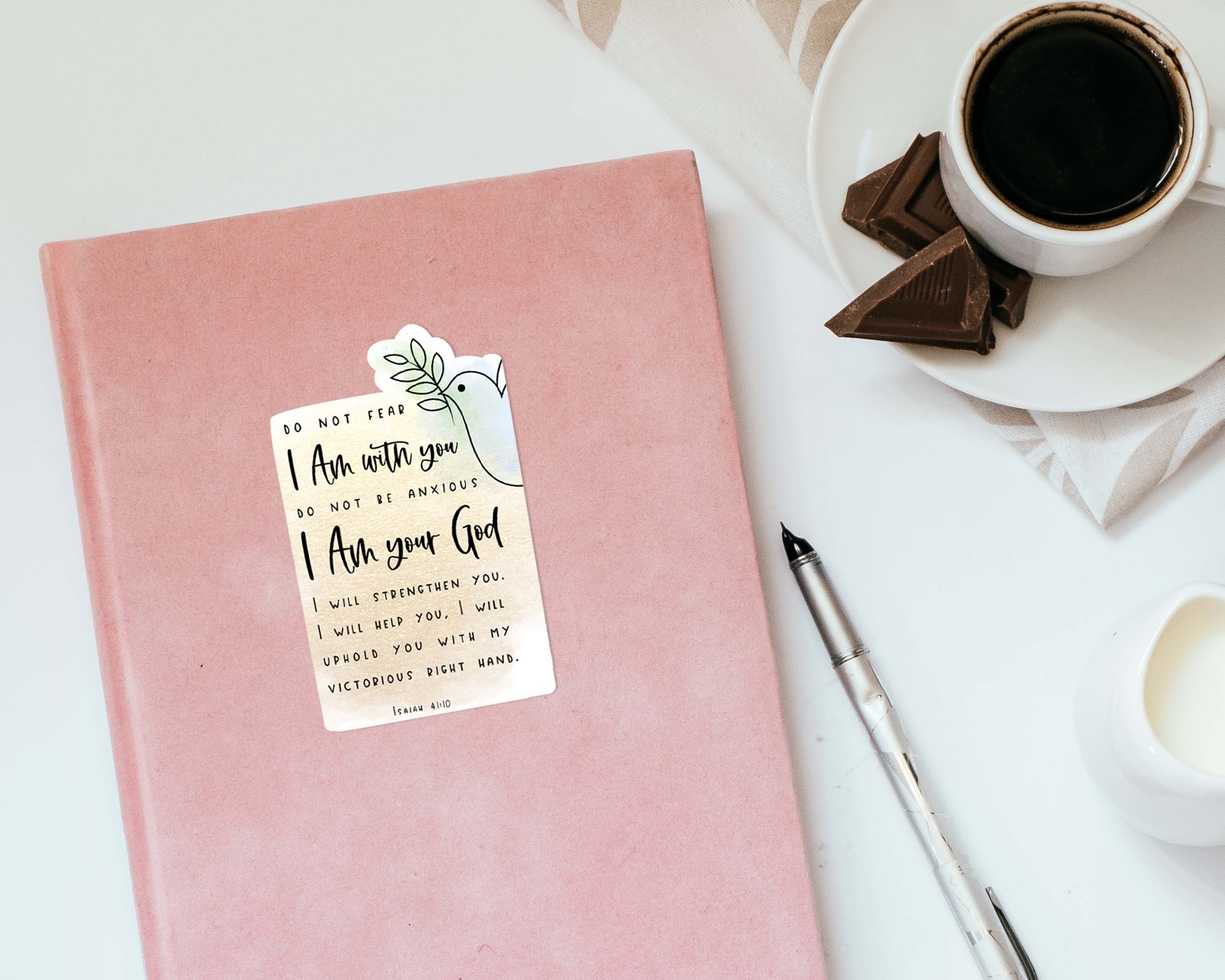 Isaiah 41:10 Waterproof Vinyl Sticker -  Christian Encouragement & Faith