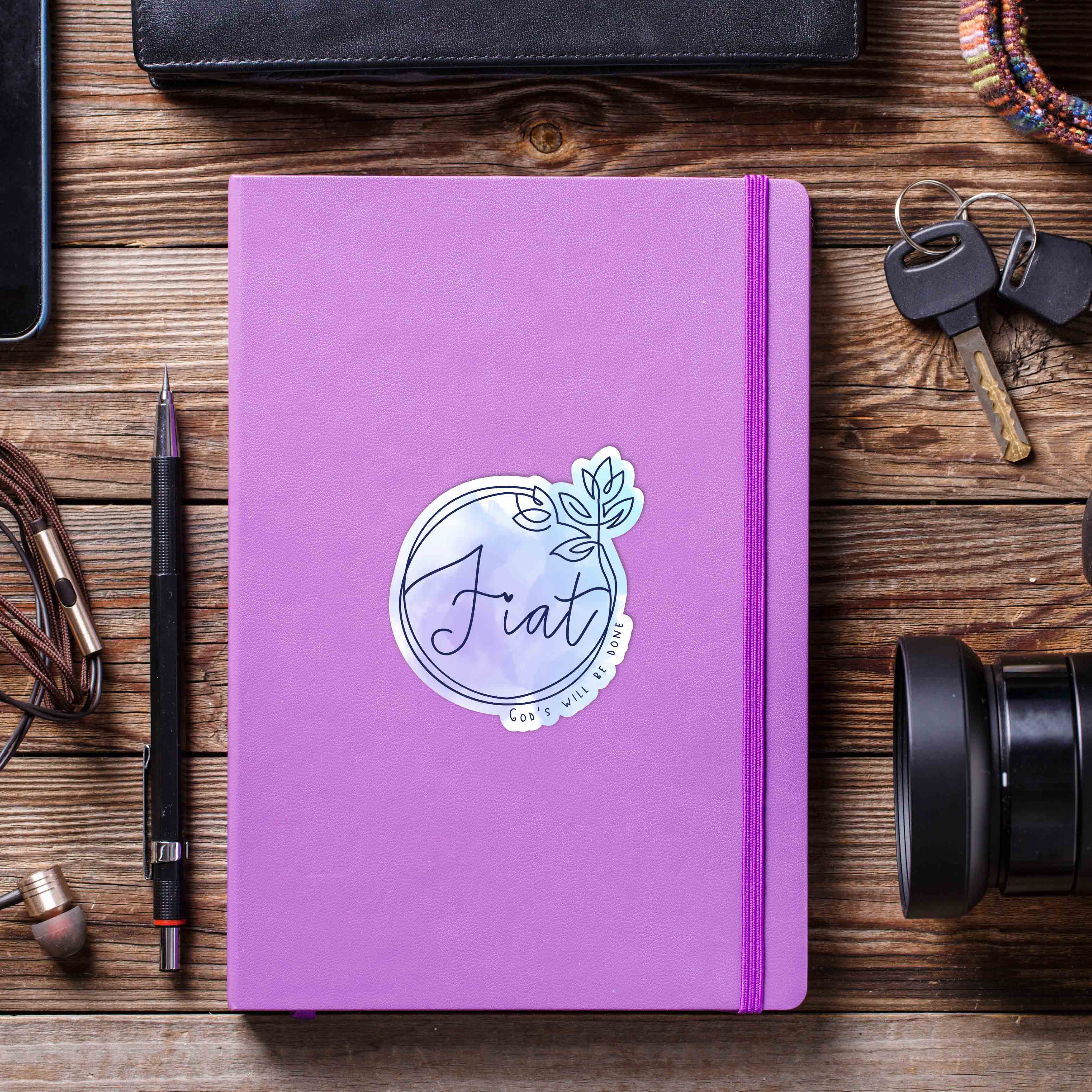 Fiat Catholic Sticker – Marian “Yes” & Faith Inspiration - Firefly Wishes