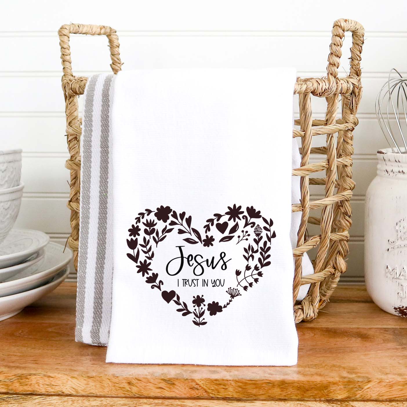 Divine Mercy Kitchen Towel, Jesus I Trust in You
