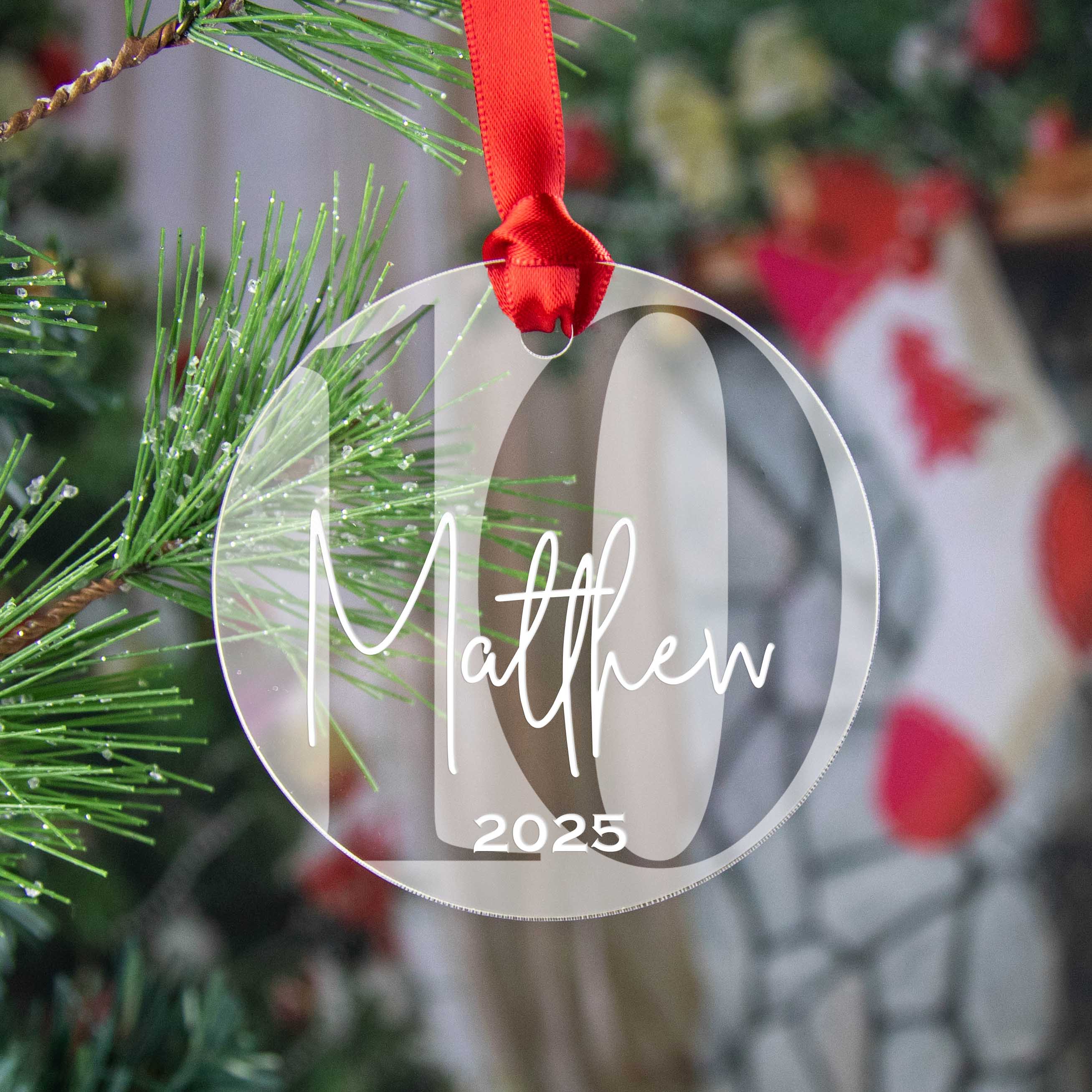 Personalized Acrylic Birthday Ornament – Milestone Keepsake - Firefly Wishes