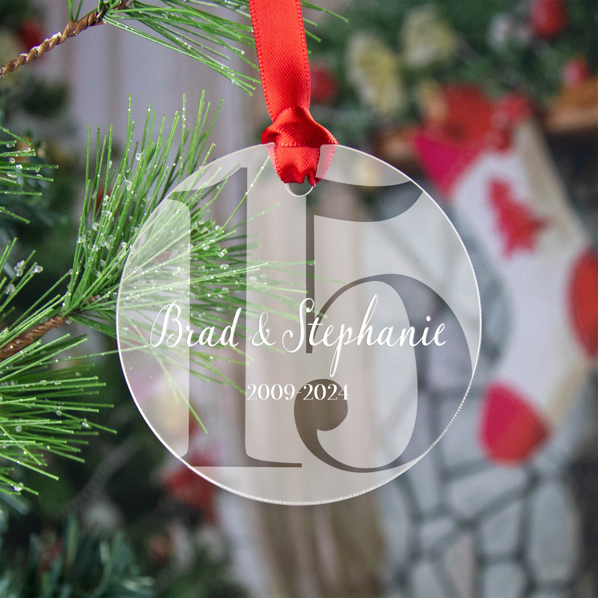 Personalized Anniversary Acrylic Ornament – Milestone Keepsake Gift