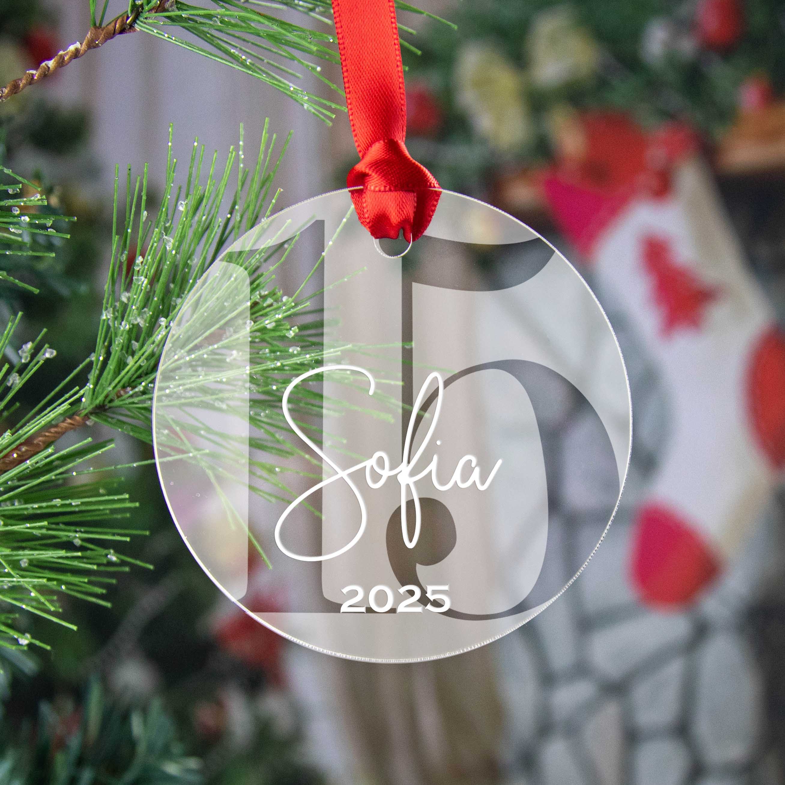 Personalized Acrylic Birthday Ornament – Milestone Keepsake - Firefly Wishes