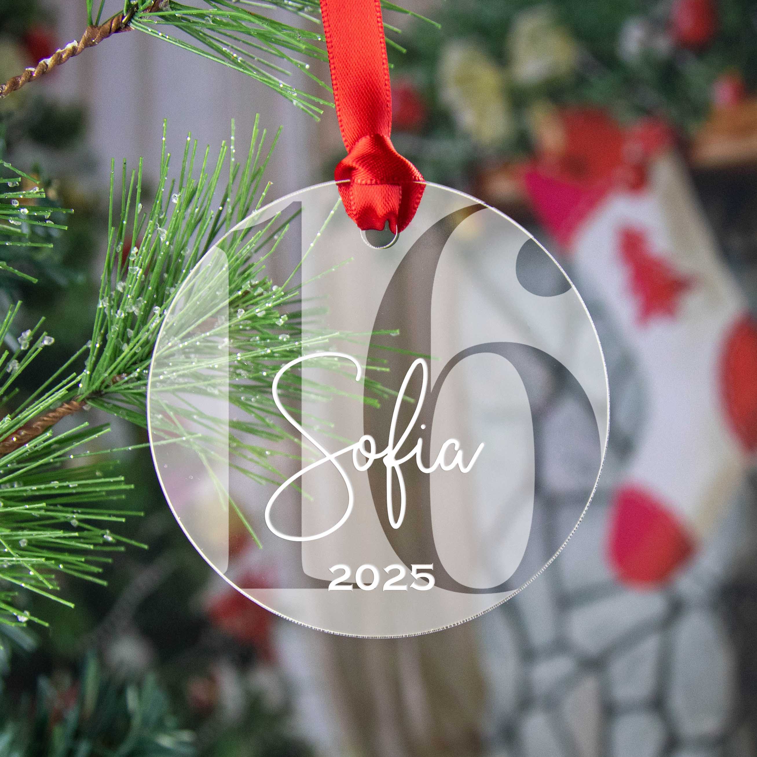 Personalized Acrylic Birthday Ornament – Milestone Keepsake - Firefly Wishes