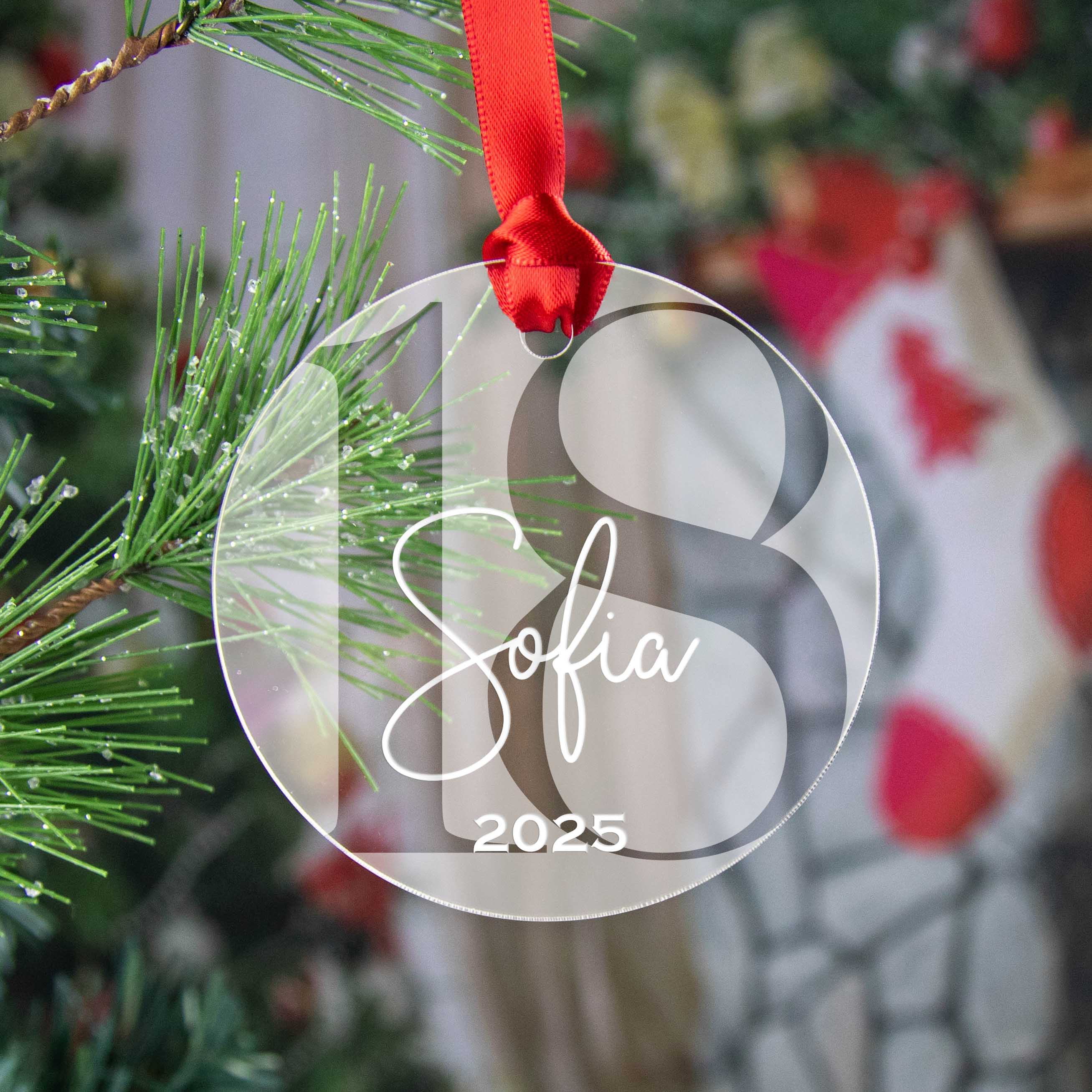 Personalized Acrylic Birthday Ornament – Milestone Keepsake - Firefly Wishes