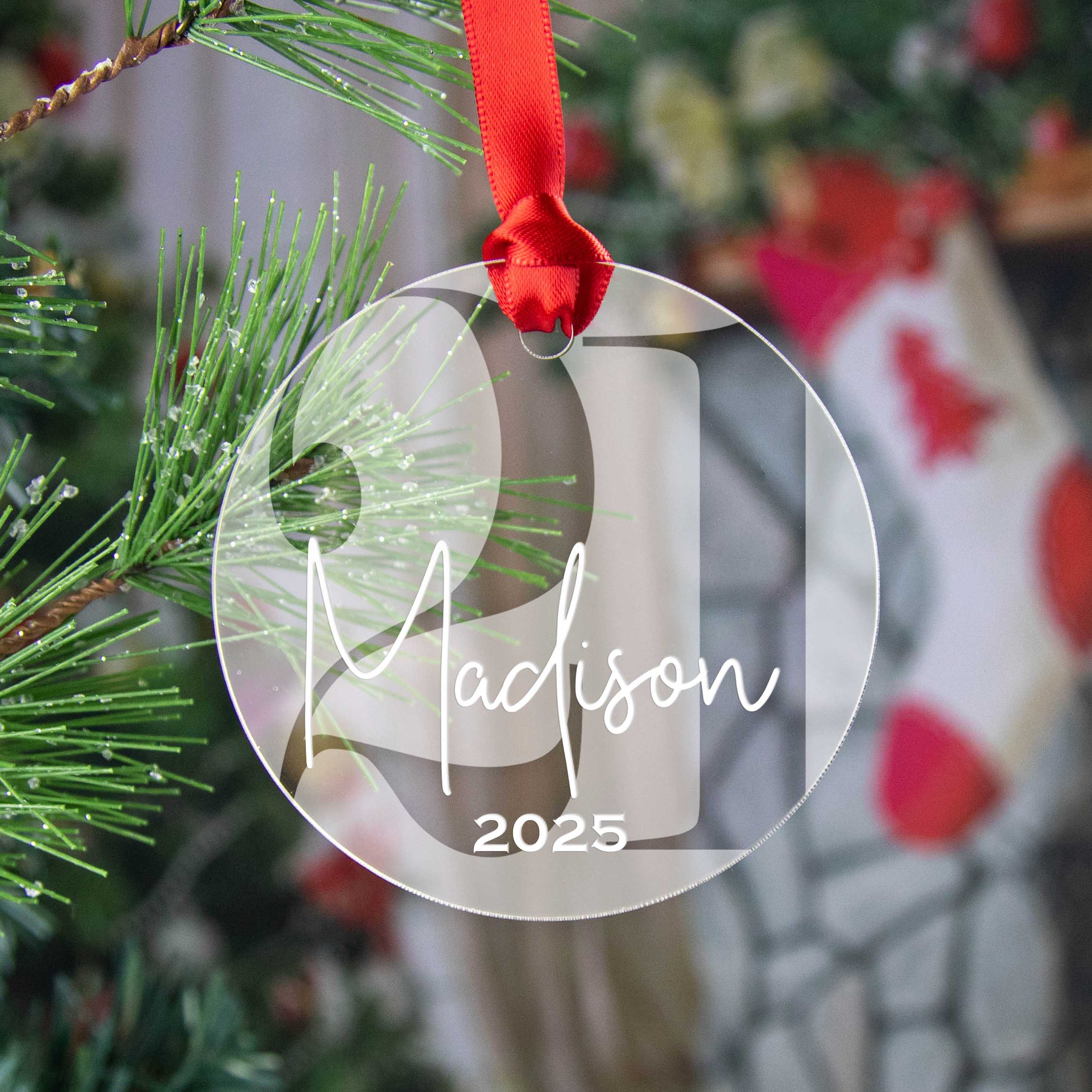 Personalized Acrylic Birthday Ornament – Milestone Keepsake - Firefly Wishes