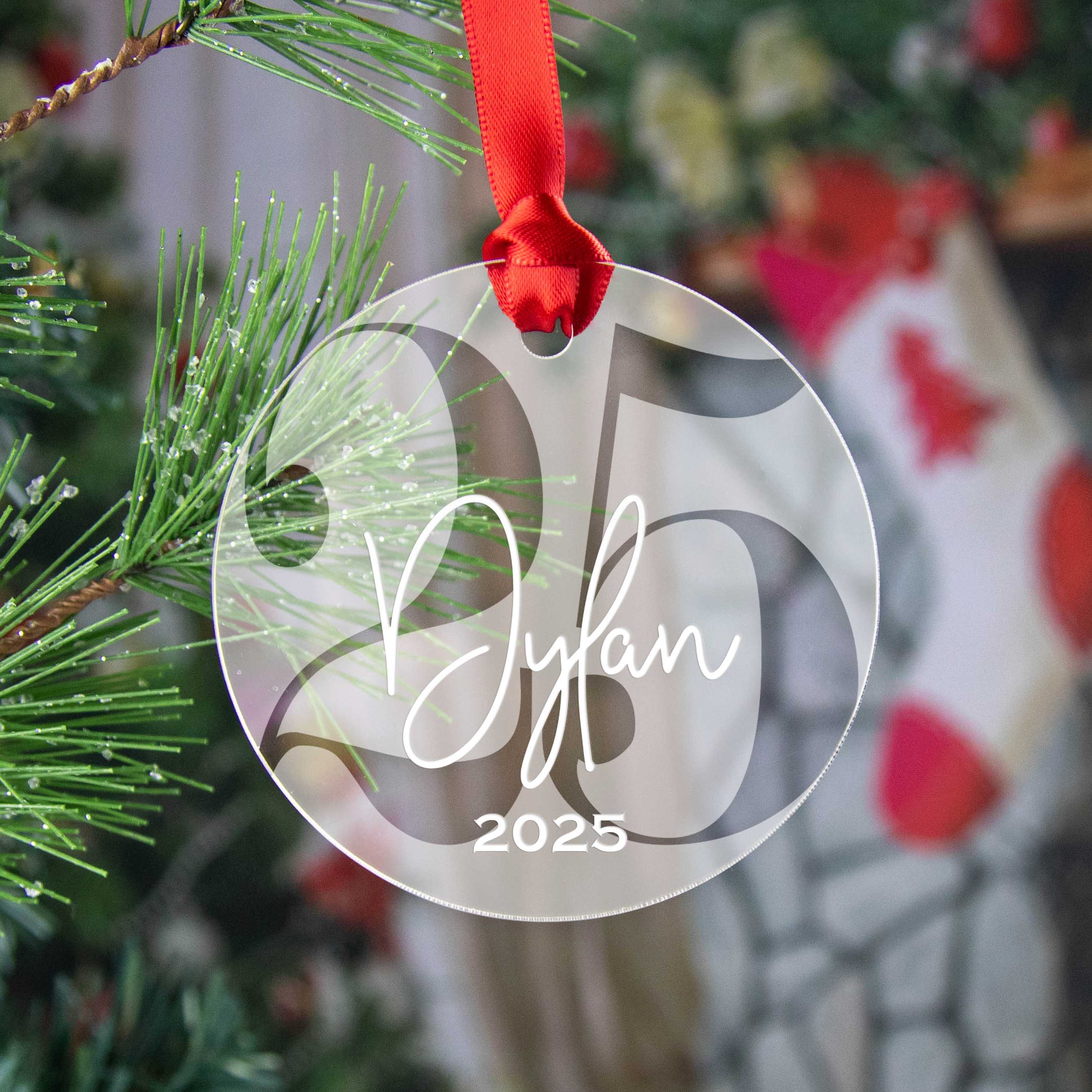 Personalized Acrylic Birthday Ornament – Milestone Keepsake - Firefly Wishes