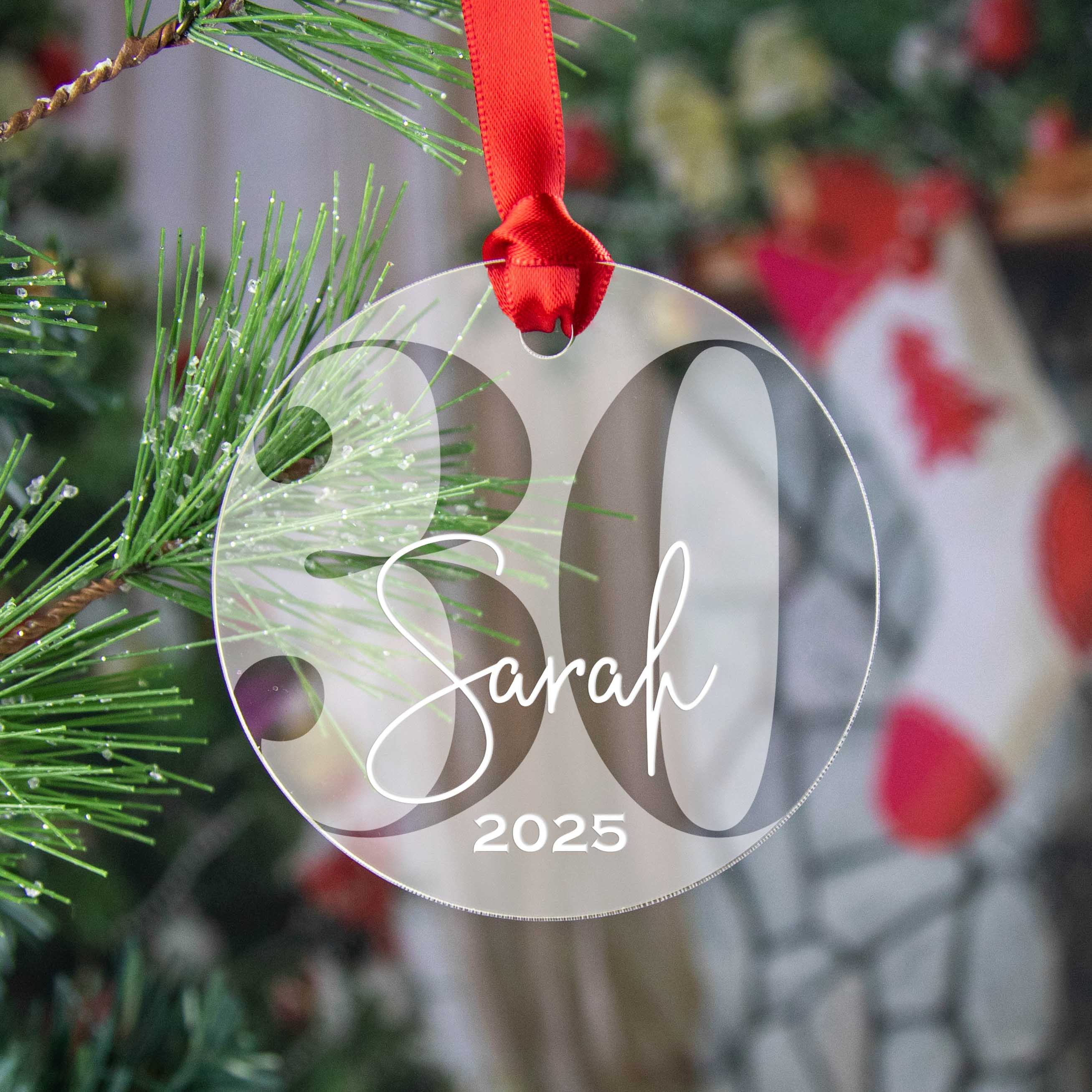Personalized Acrylic Birthday Ornament – Milestone Keepsake - Firefly Wishes