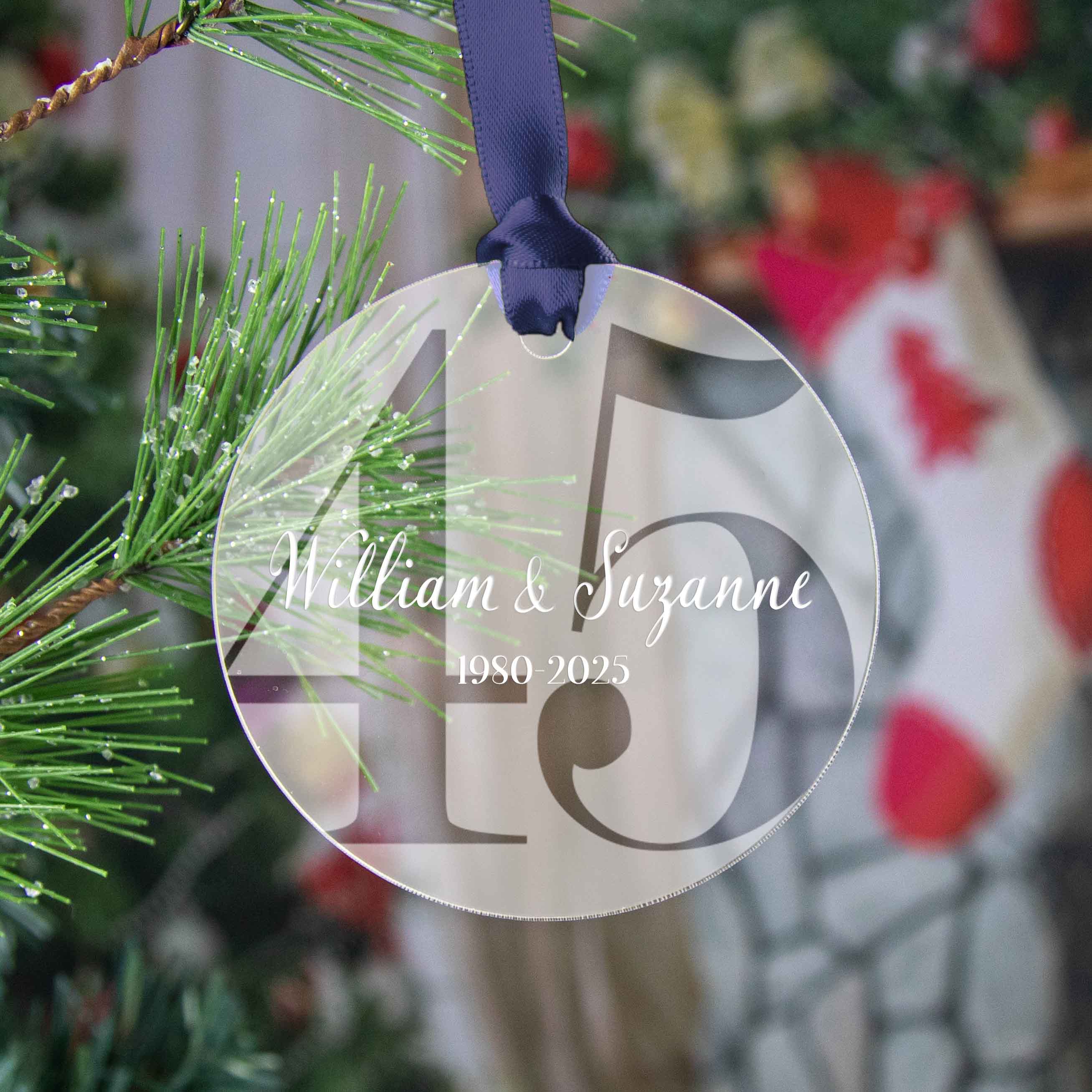 Personalized Anniversary Acrylic Ornament – Milestone Keepsake Gift