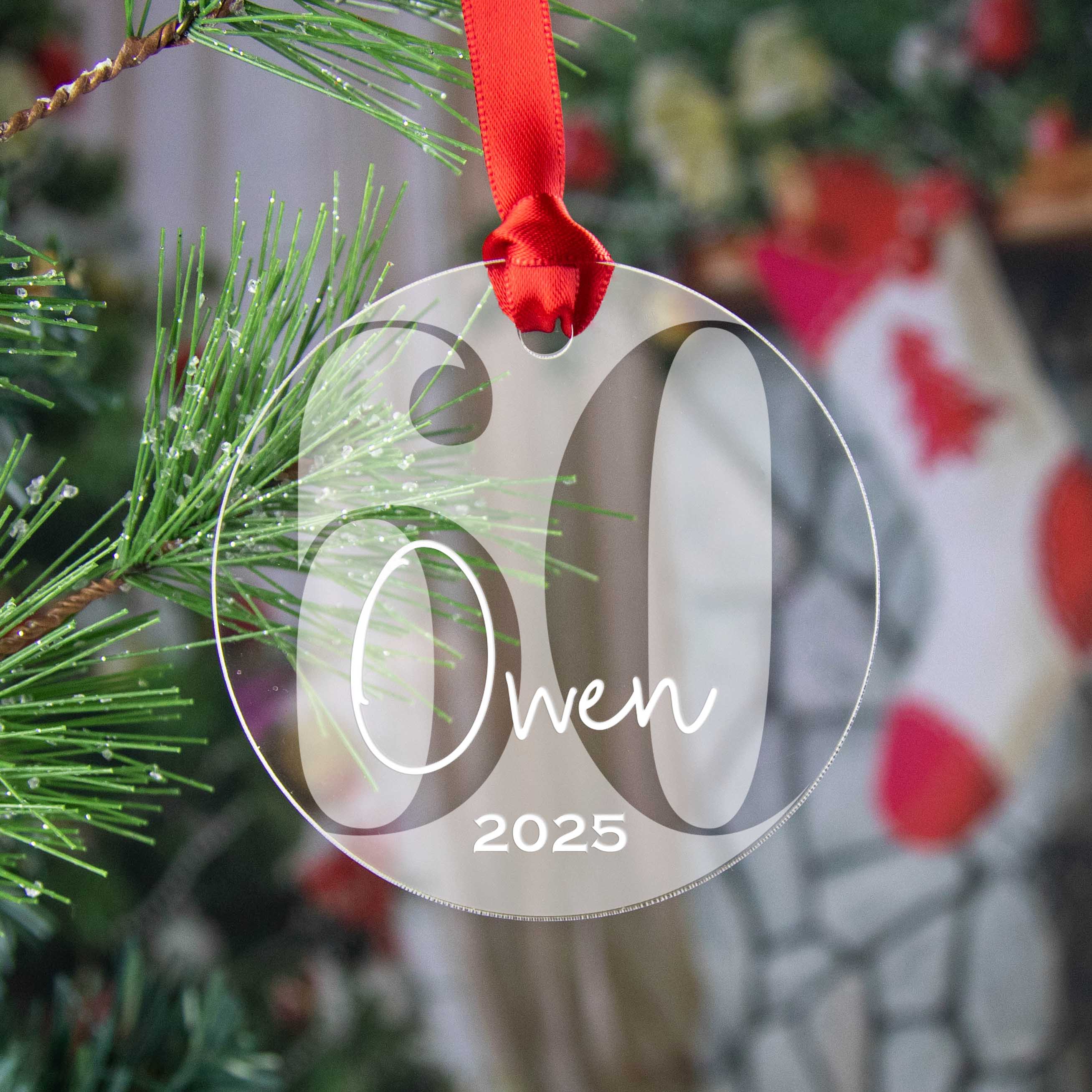 Personalized Acrylic Birthday Ornament – Milestone Keepsake - Firefly Wishes