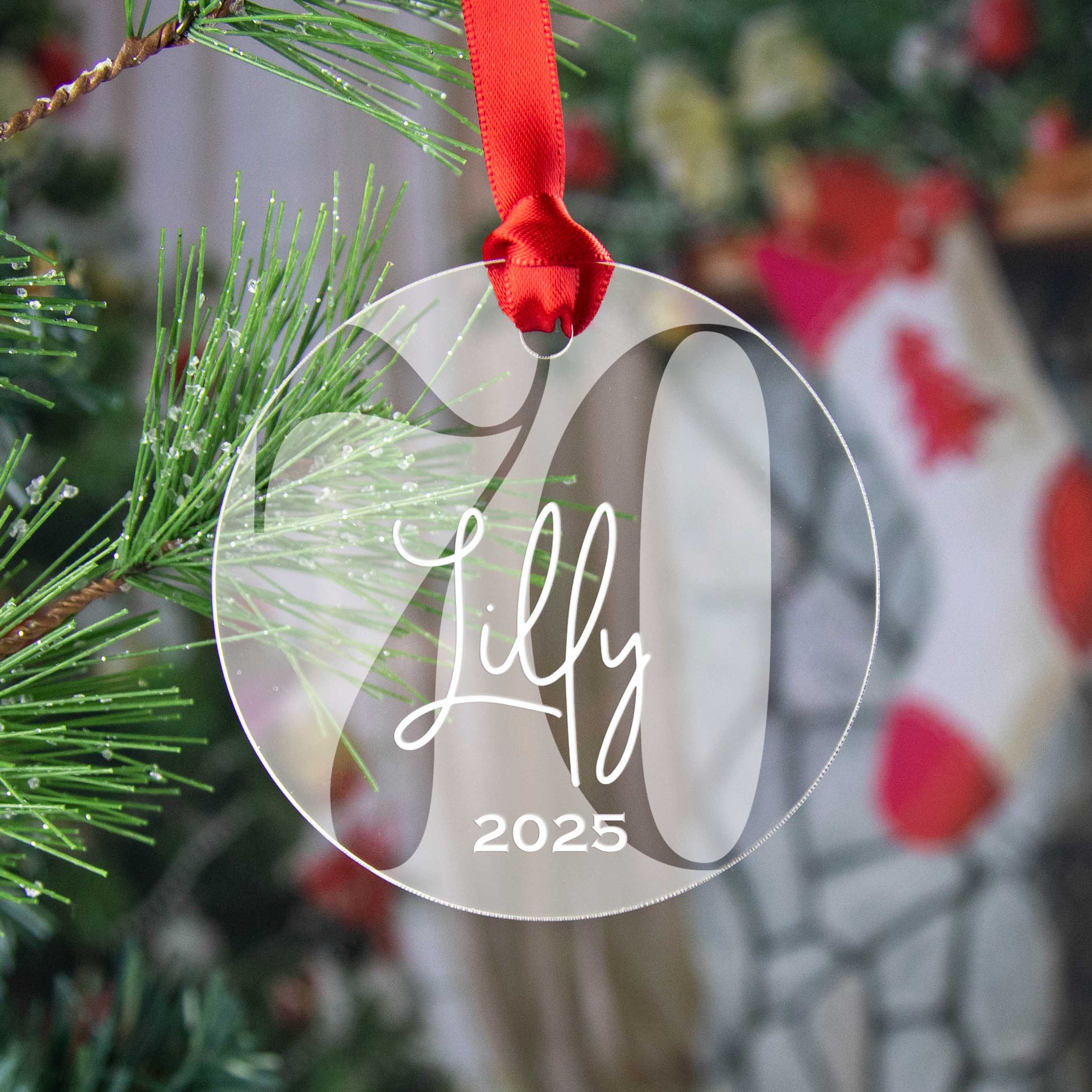 Personalized Acrylic Birthday Ornament – Milestone Keepsake - Firefly Wishes
